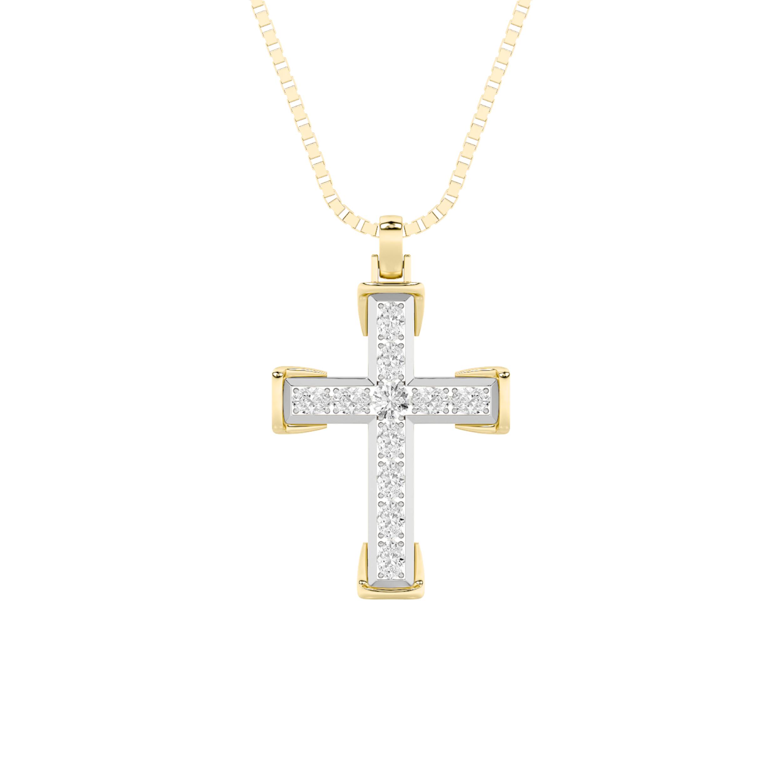 3.00 CT Round Diamond Necklace in 14K White Gold|14K Yellow Gold