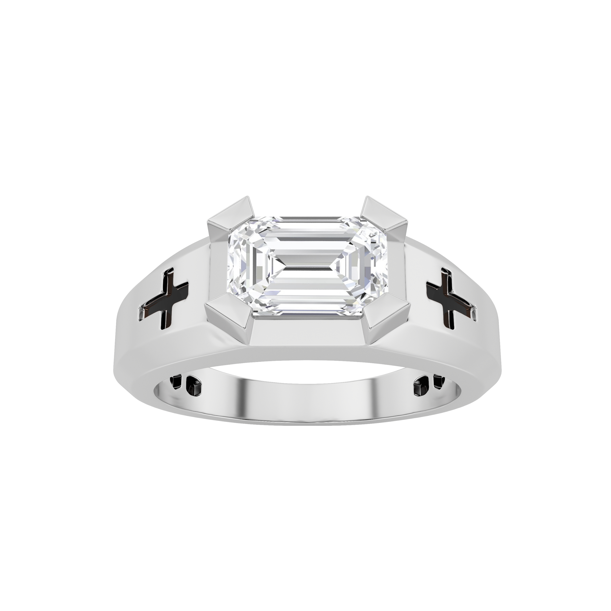 2.00 CT Emerald Diamond Ring in 14K White Gold