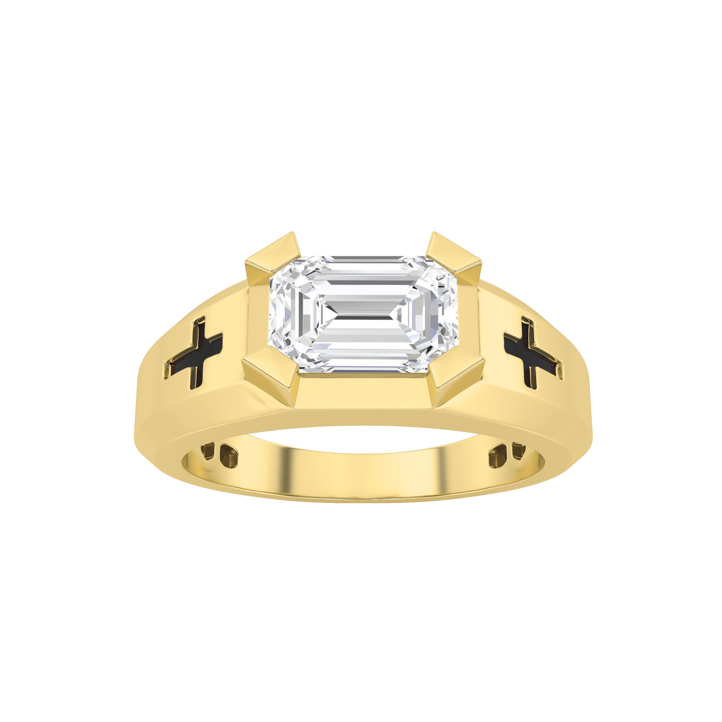 2.00 CT Emerald Diamond Ring in 14K Yellow Gold