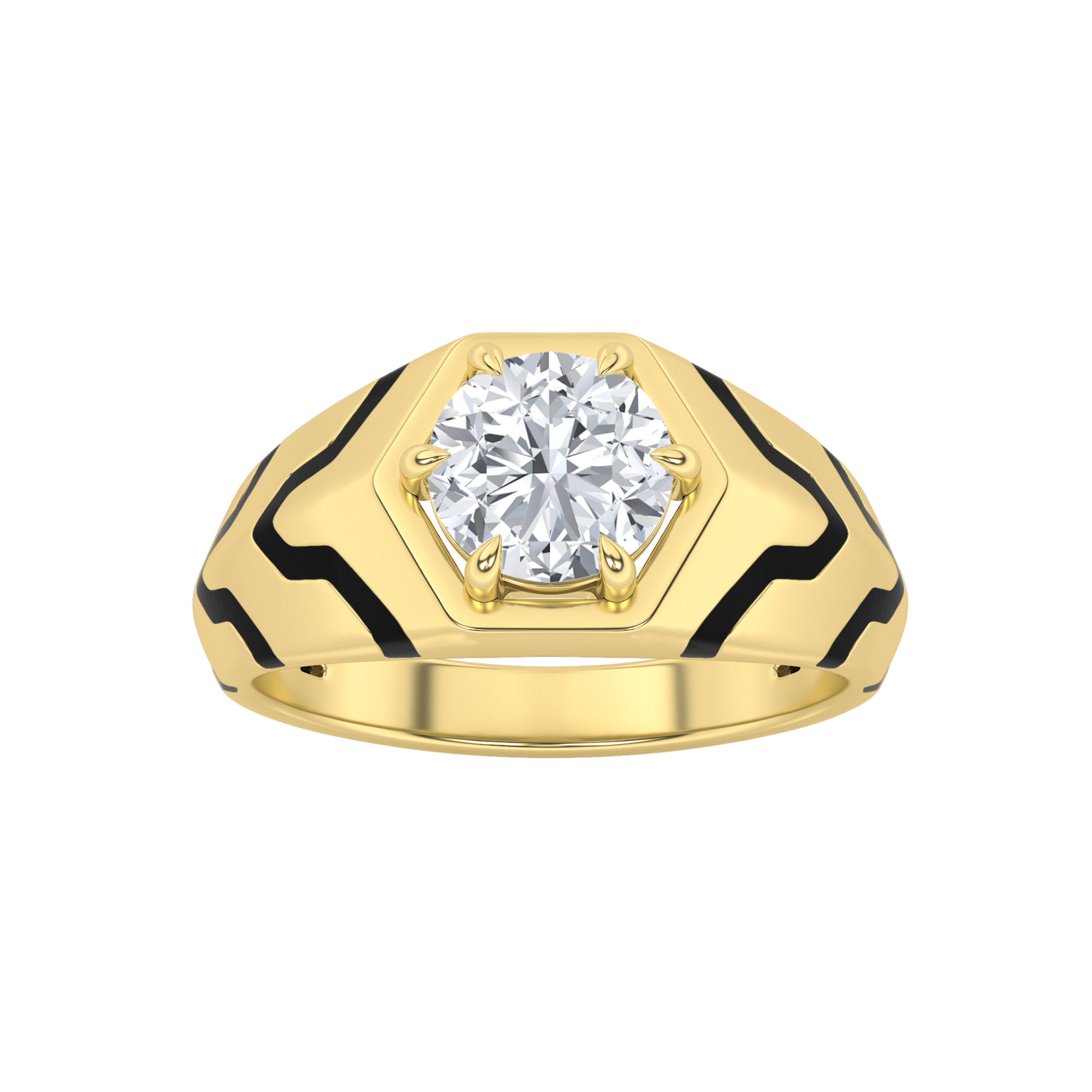 1.50 CT Round Diamond Ring in 14K Yellow Gold