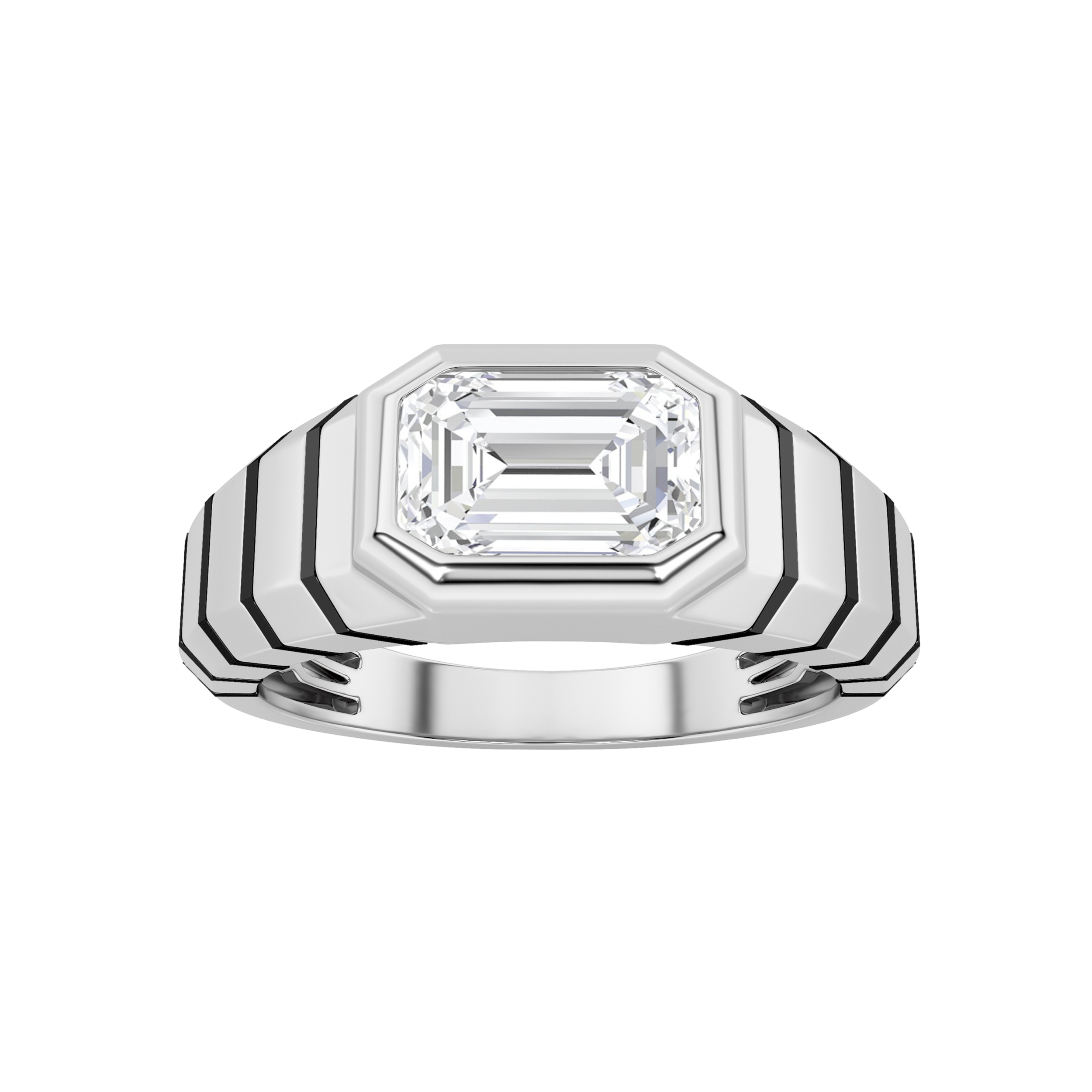 2.00 CT Emerald Diamond Ring in 14K White Gold