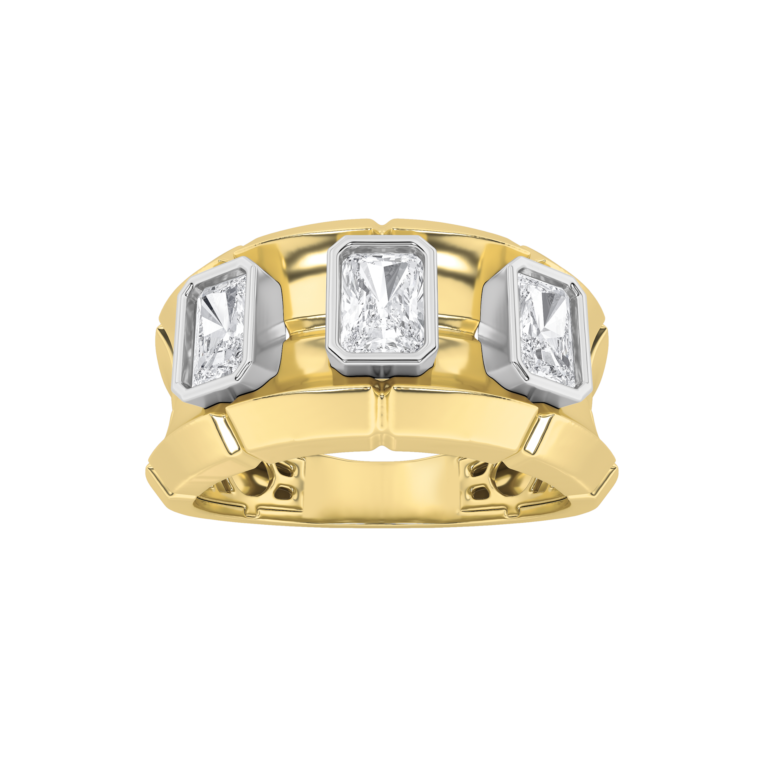 2.00 CT Radiant Diamond Ring in 14K Yellow Gold|14K White Gold