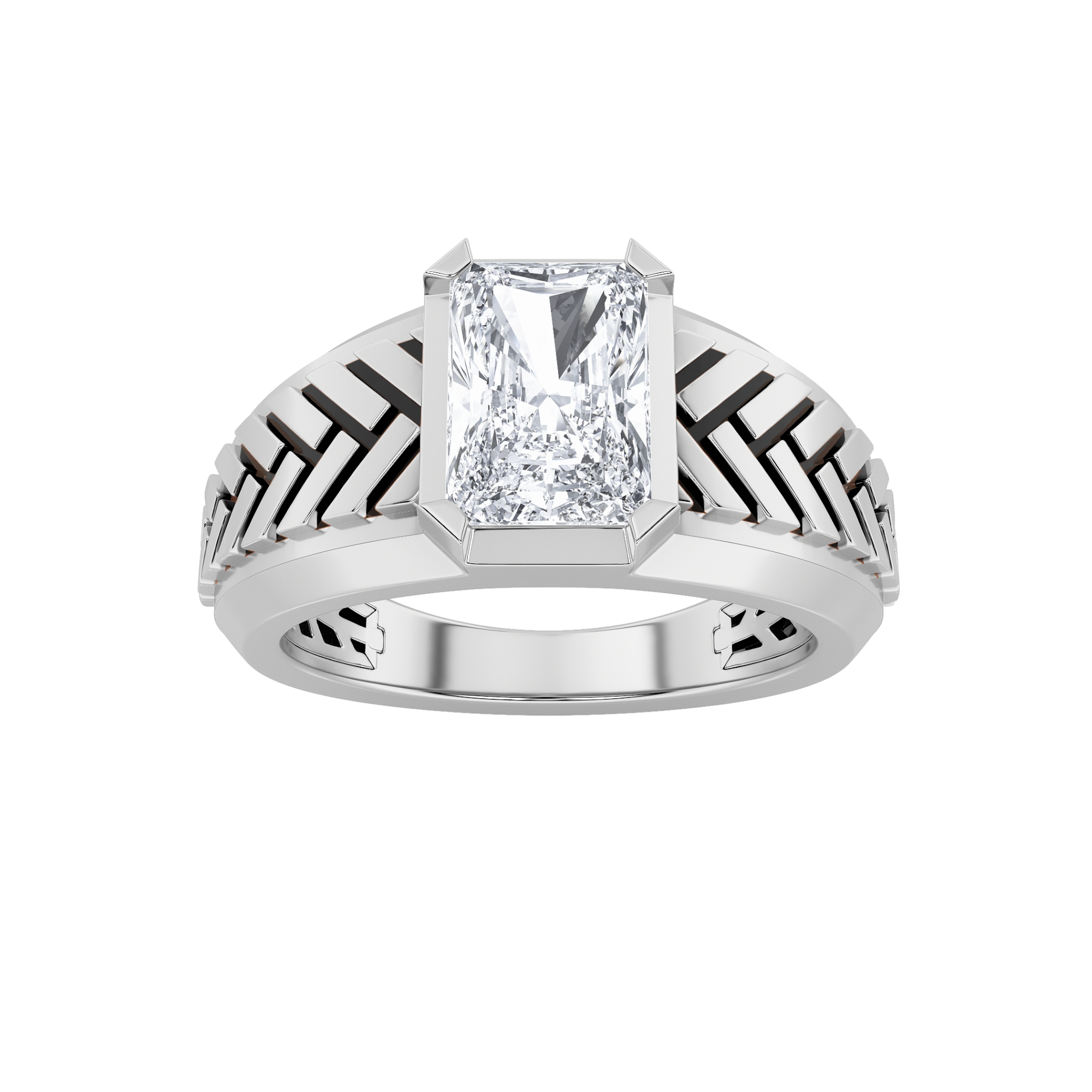 2.50 CT Radiant Diamond Ring in 14K White Gold