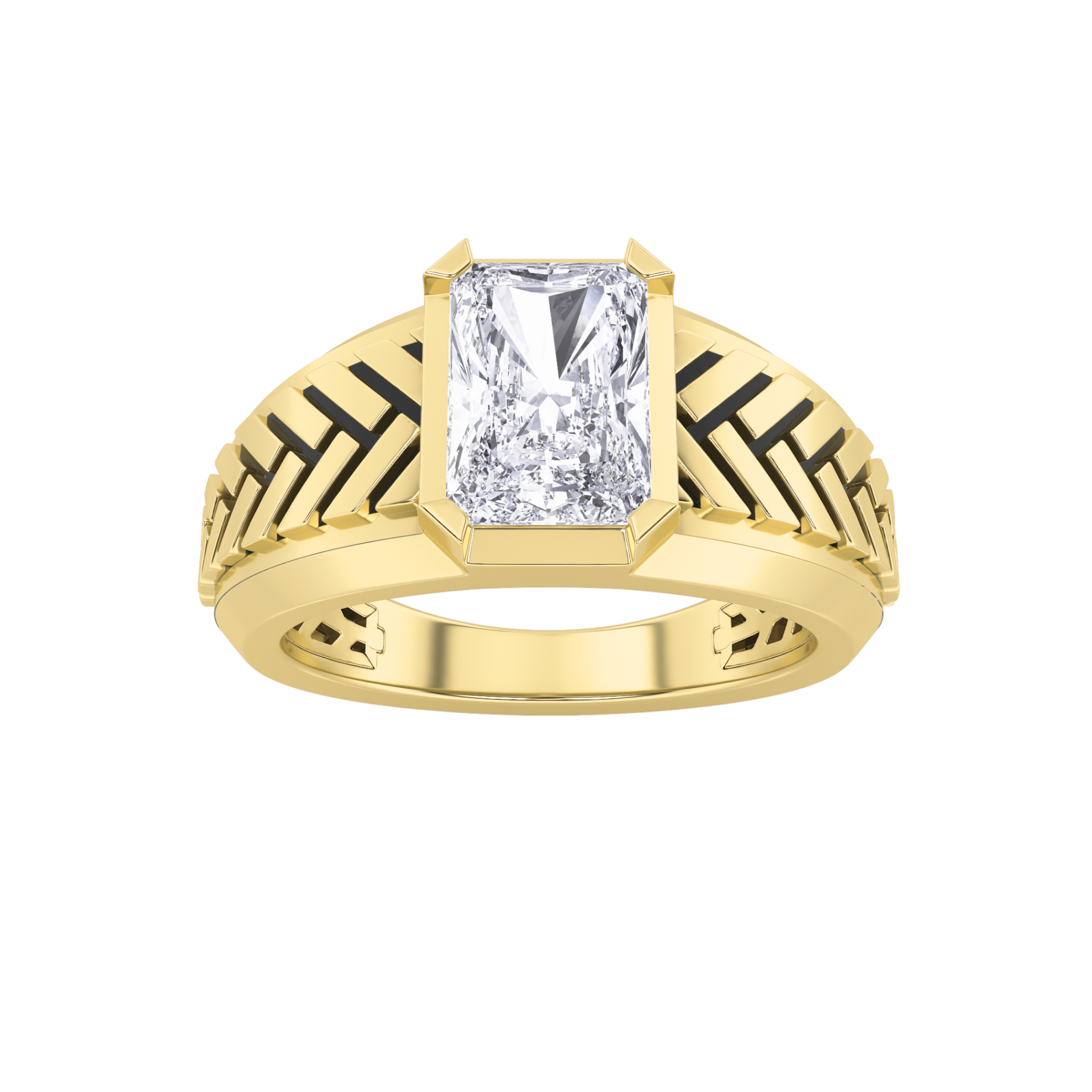 2.50 CT Radiant Diamond Ring in 14K Yellow Gold