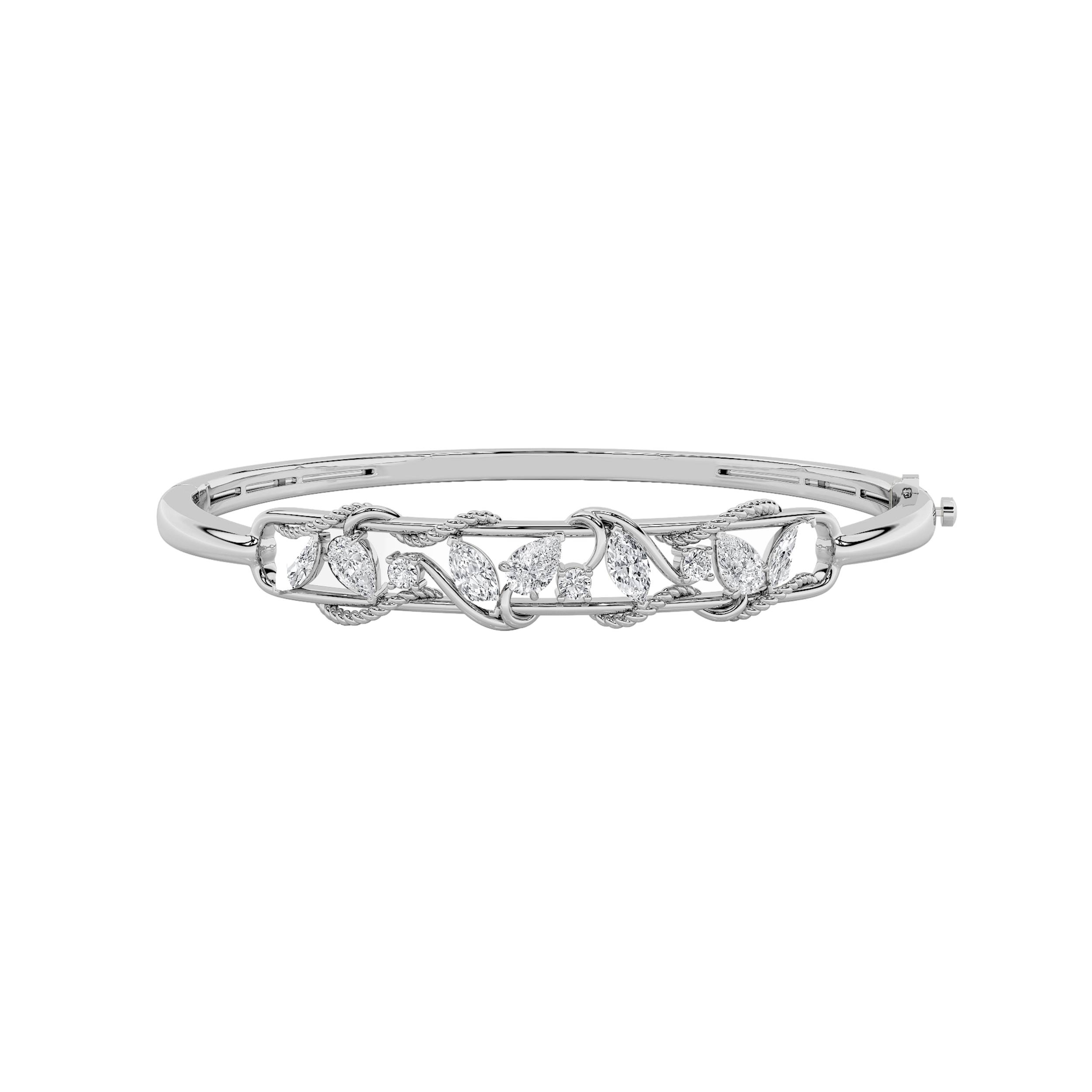 2.00 CT Pear Diamond Bracelet in 14K White Gold