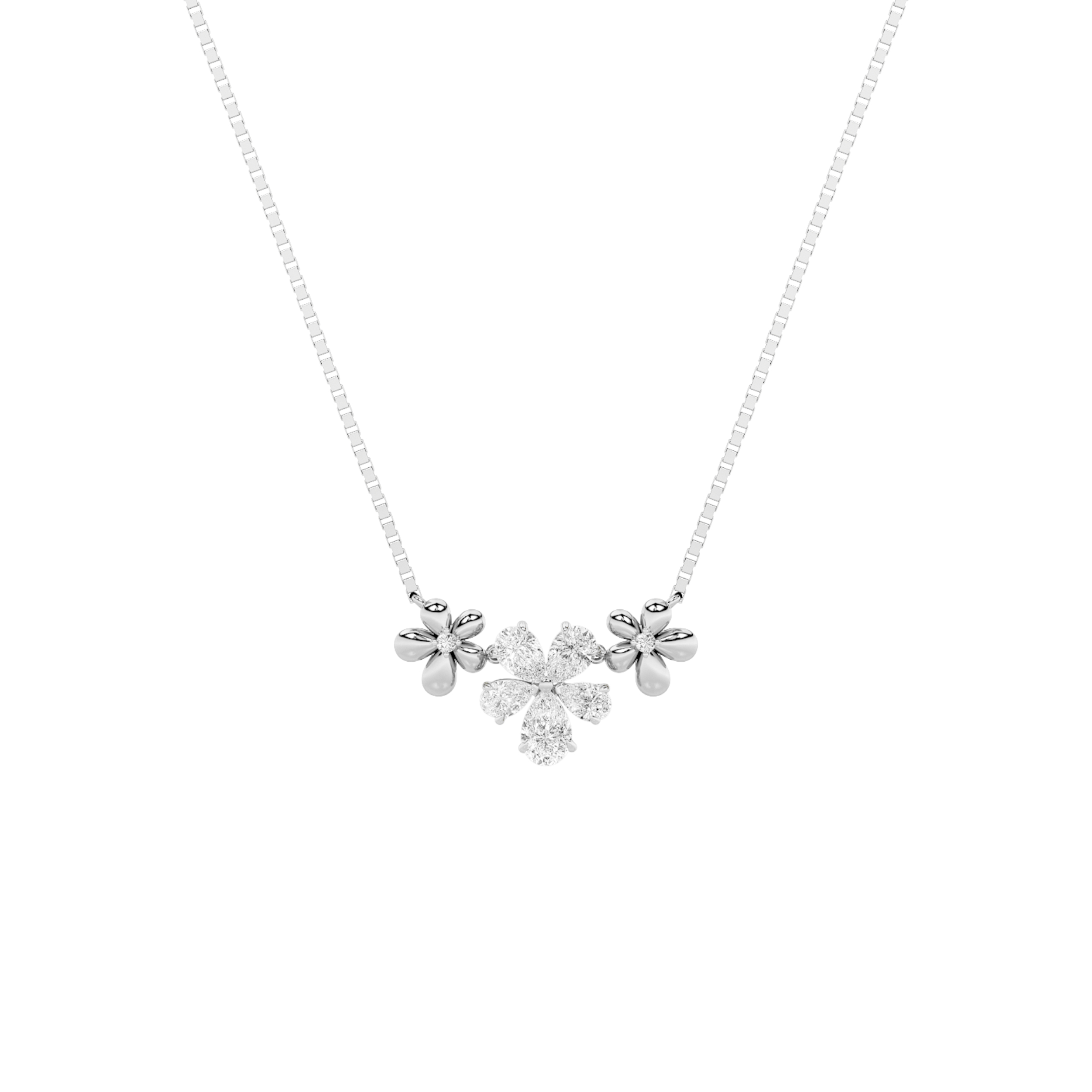 2.00 CT Pear Diamond Necklace in 14K White Gold