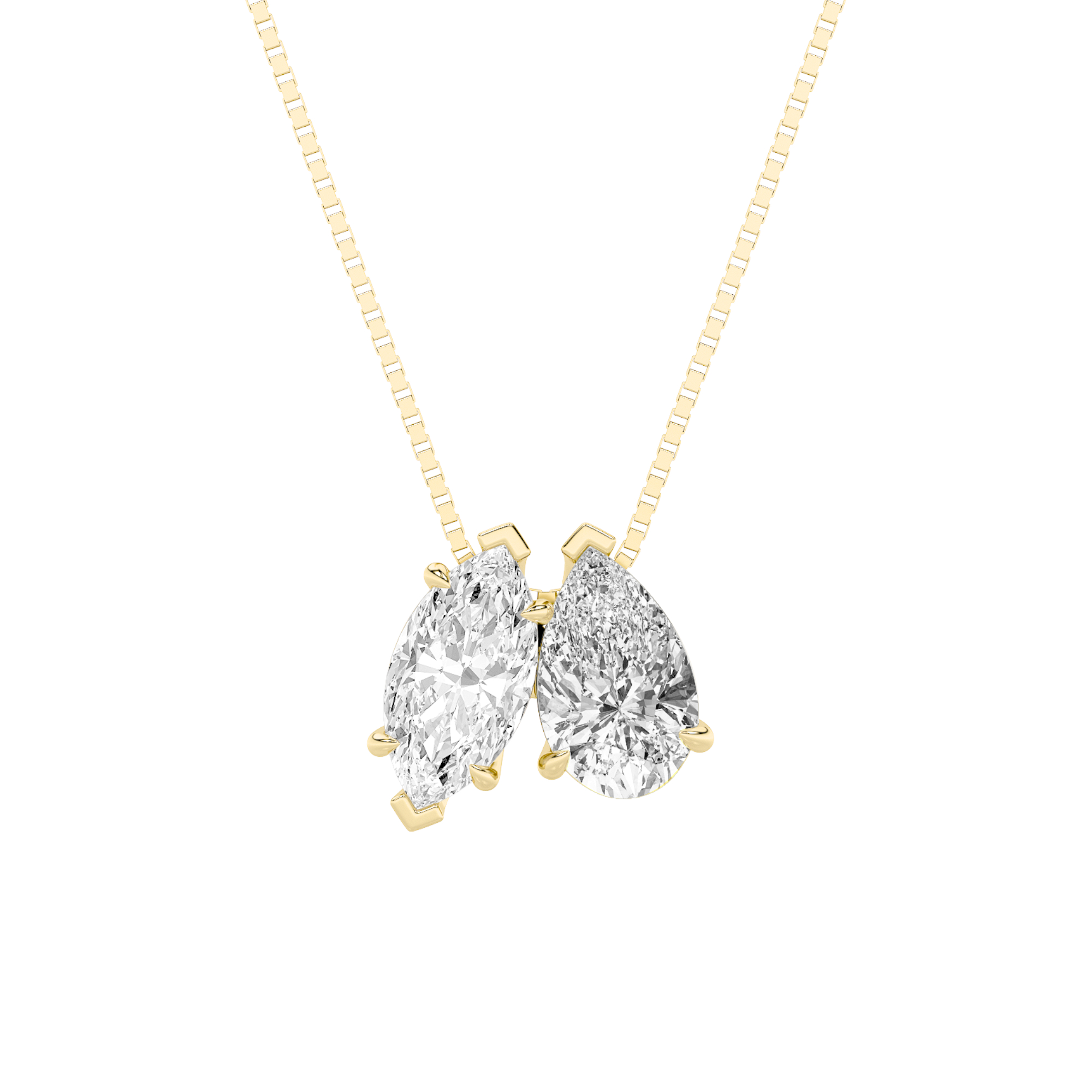 2.50 CT Pear Diamond Necklace in 14K Yellow Gold