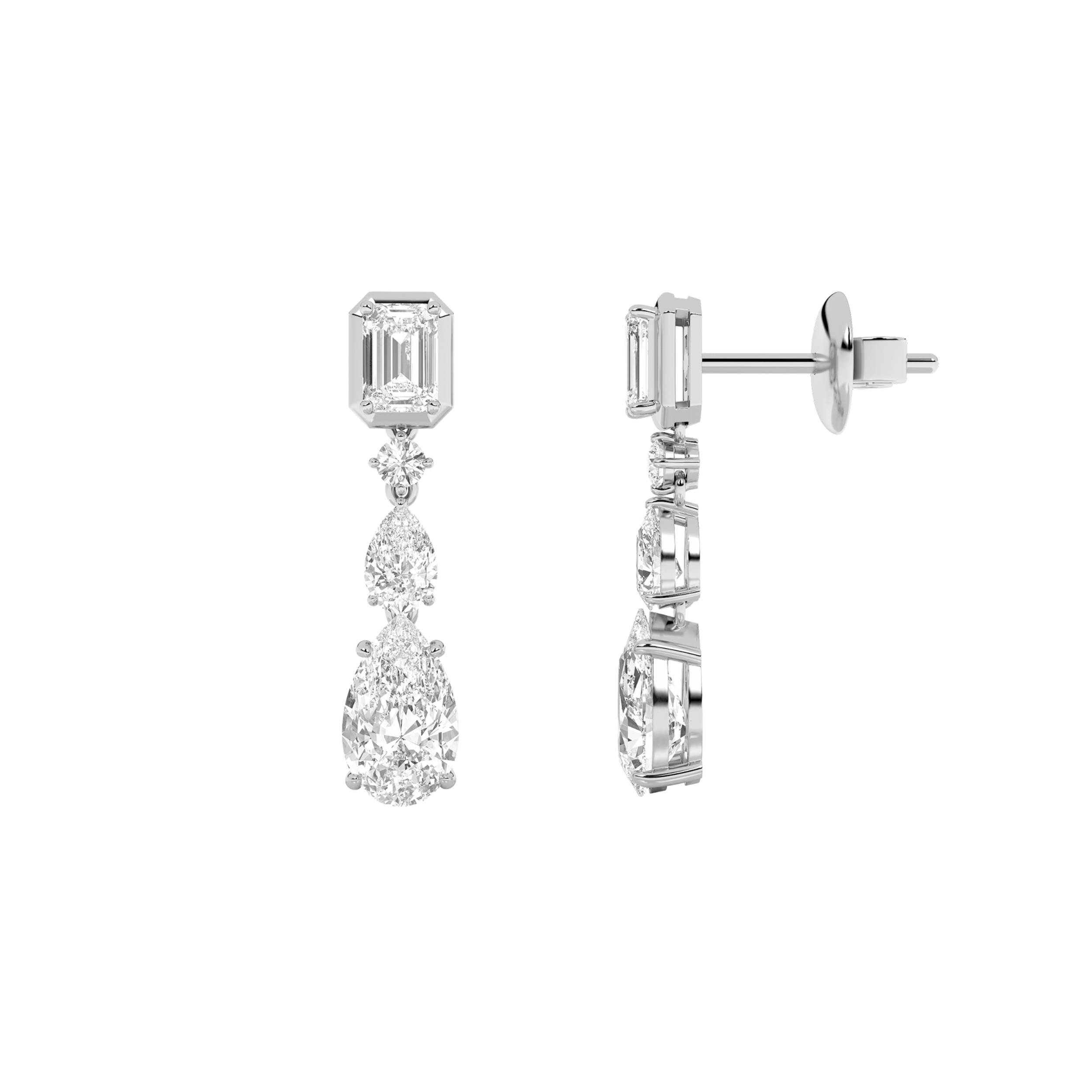 4.5Cttw Pear Shaped Lab Grown Diamond (F/VS) Dangle Earrings in 10K Gold
