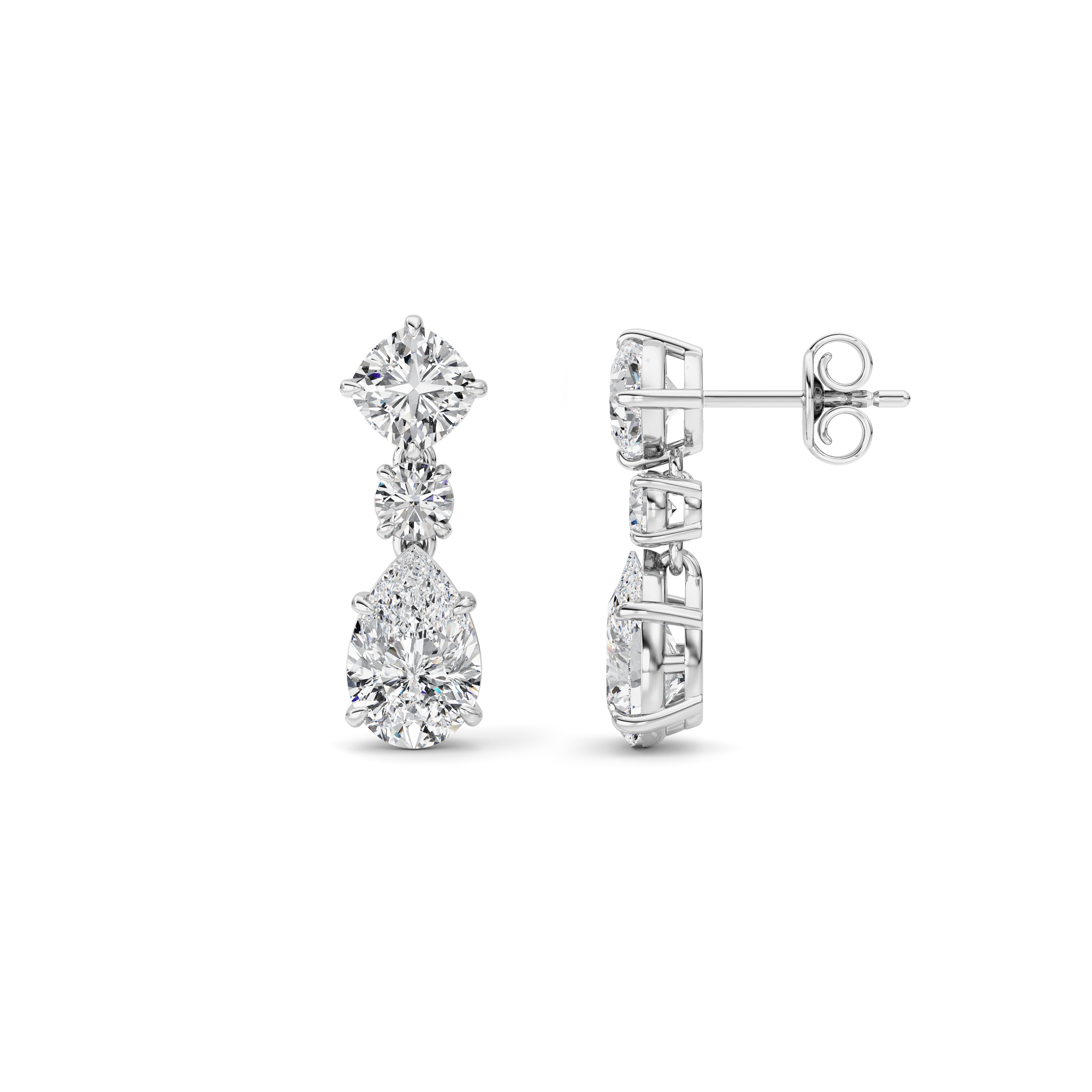 5.00 CT Pear Diamond Earring in 14K White Gold