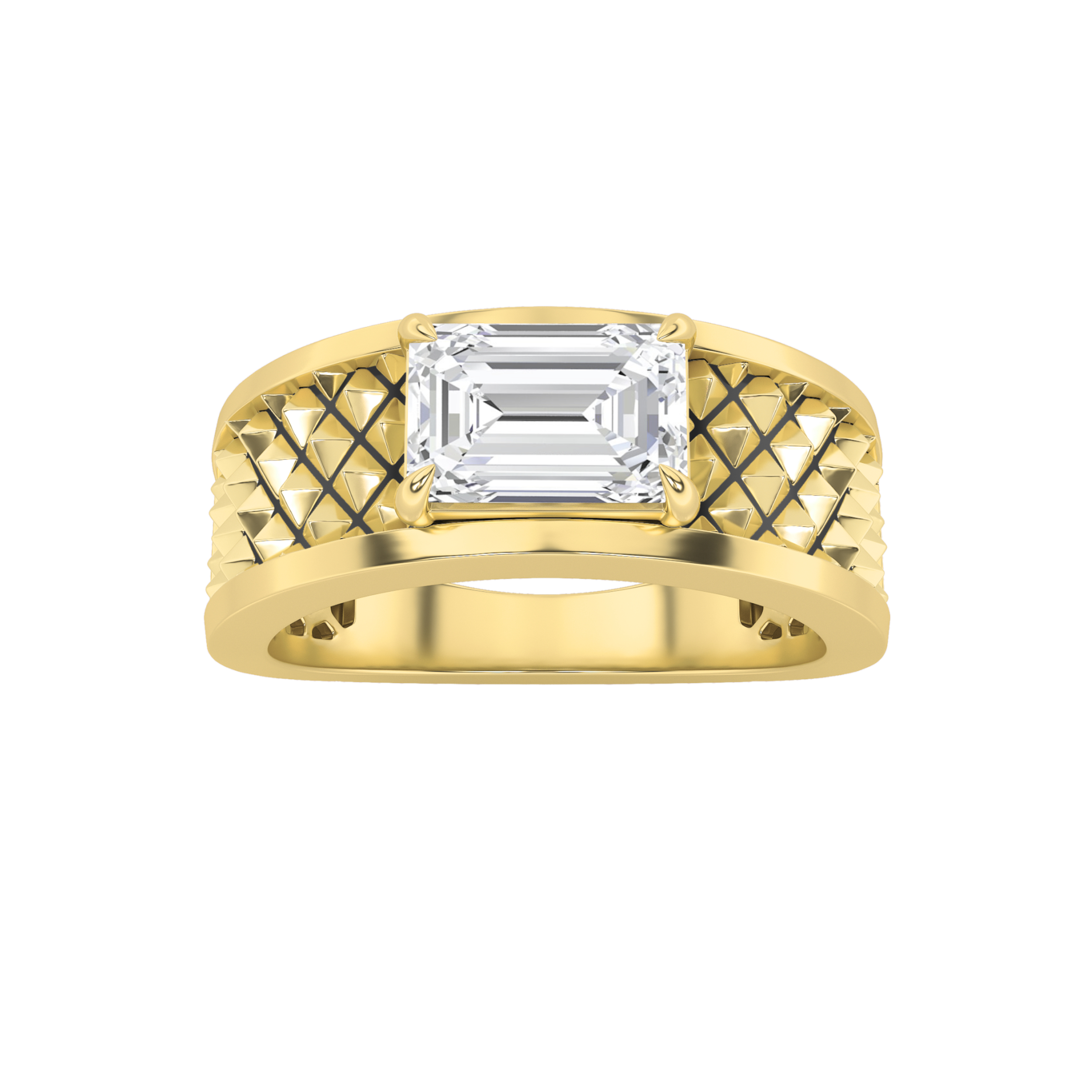 2.00 CT Diamond Ring in Silver|18K Yellow Gold