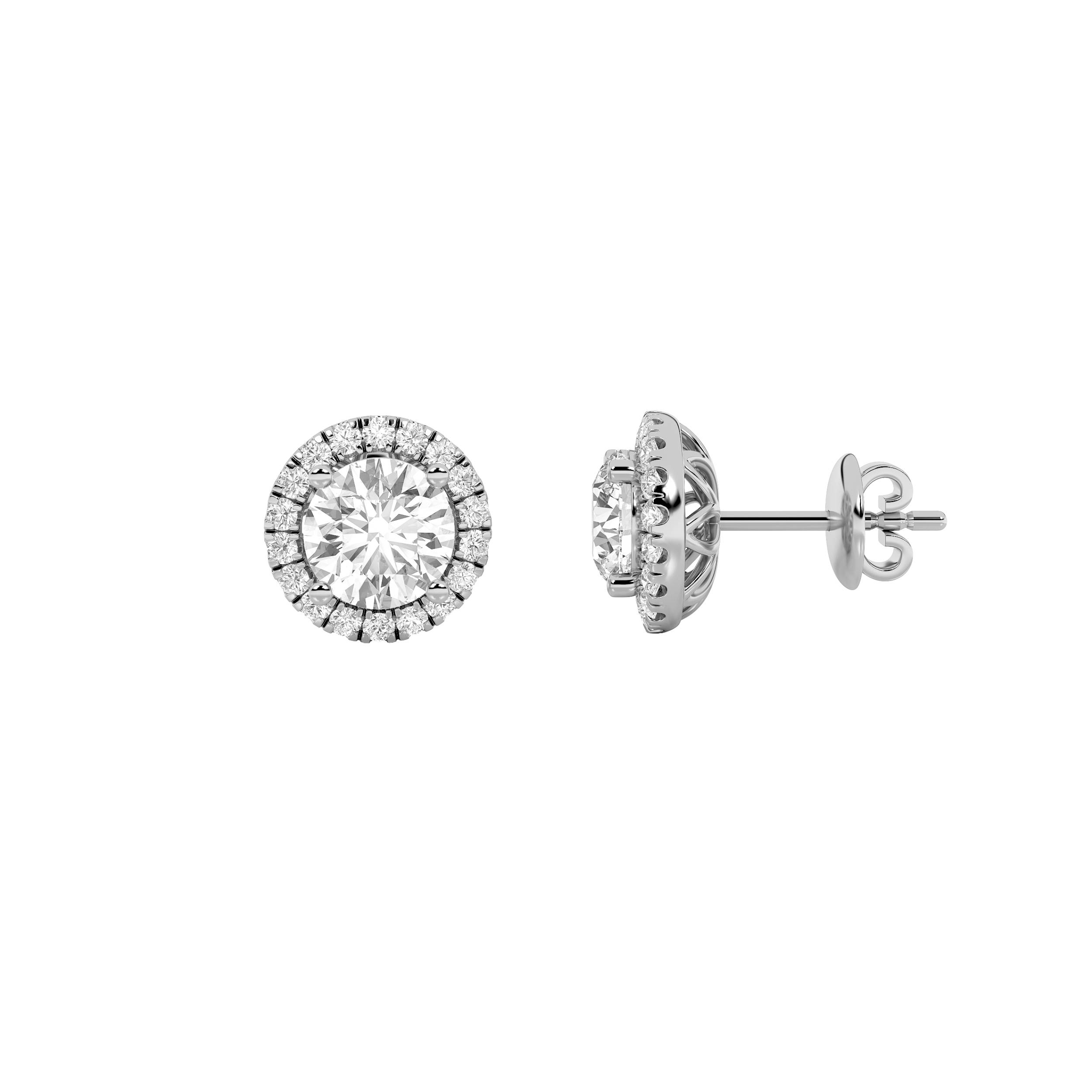 3.00 CT Round Diamond Earring in 14K White Gold