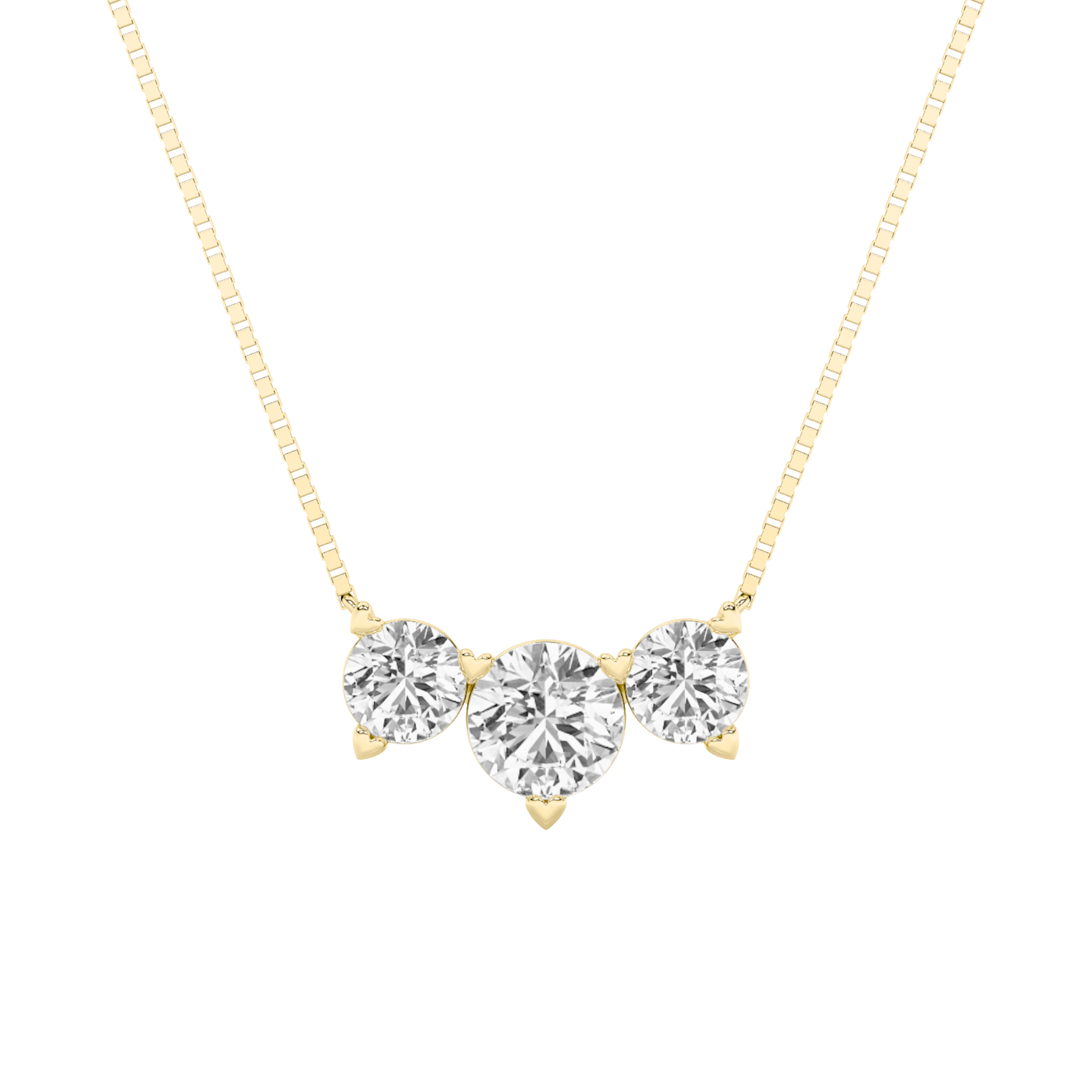 2.00 CT Round Diamond Necklace in 14K Yellow Gold