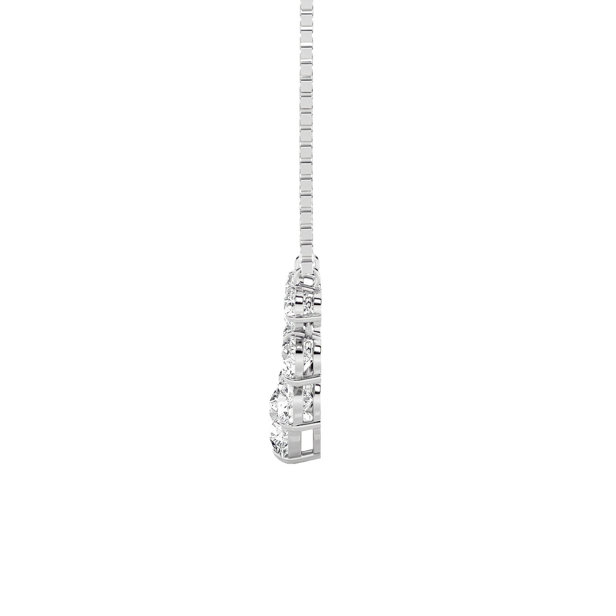 4.50 CT Round Diamond Necklace in 14K White Gold