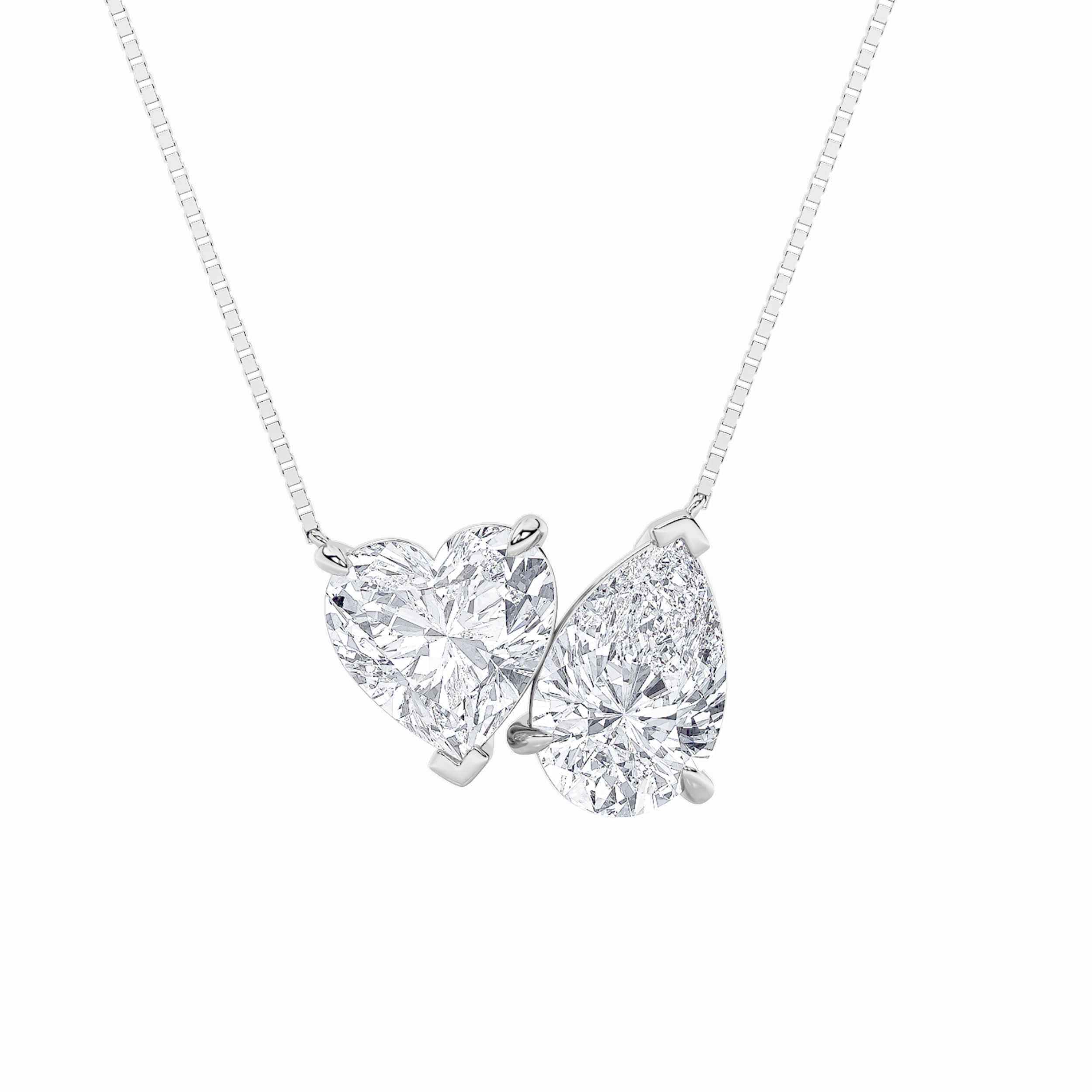 2.00 CT Pear Diamond Necklace in 14K White Gold