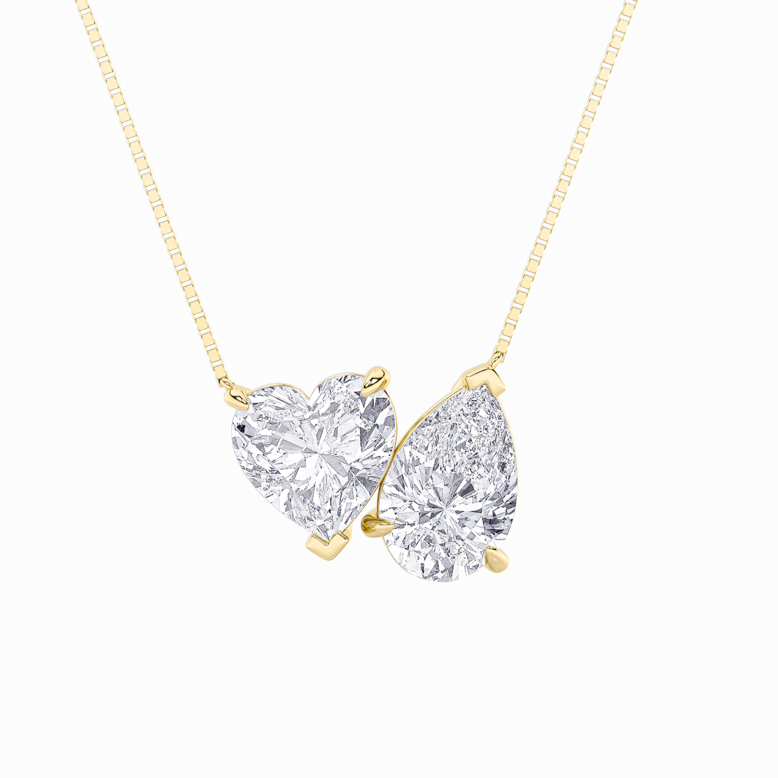 2.00 CT Pear Diamond Necklace in 14K Yellow Gold