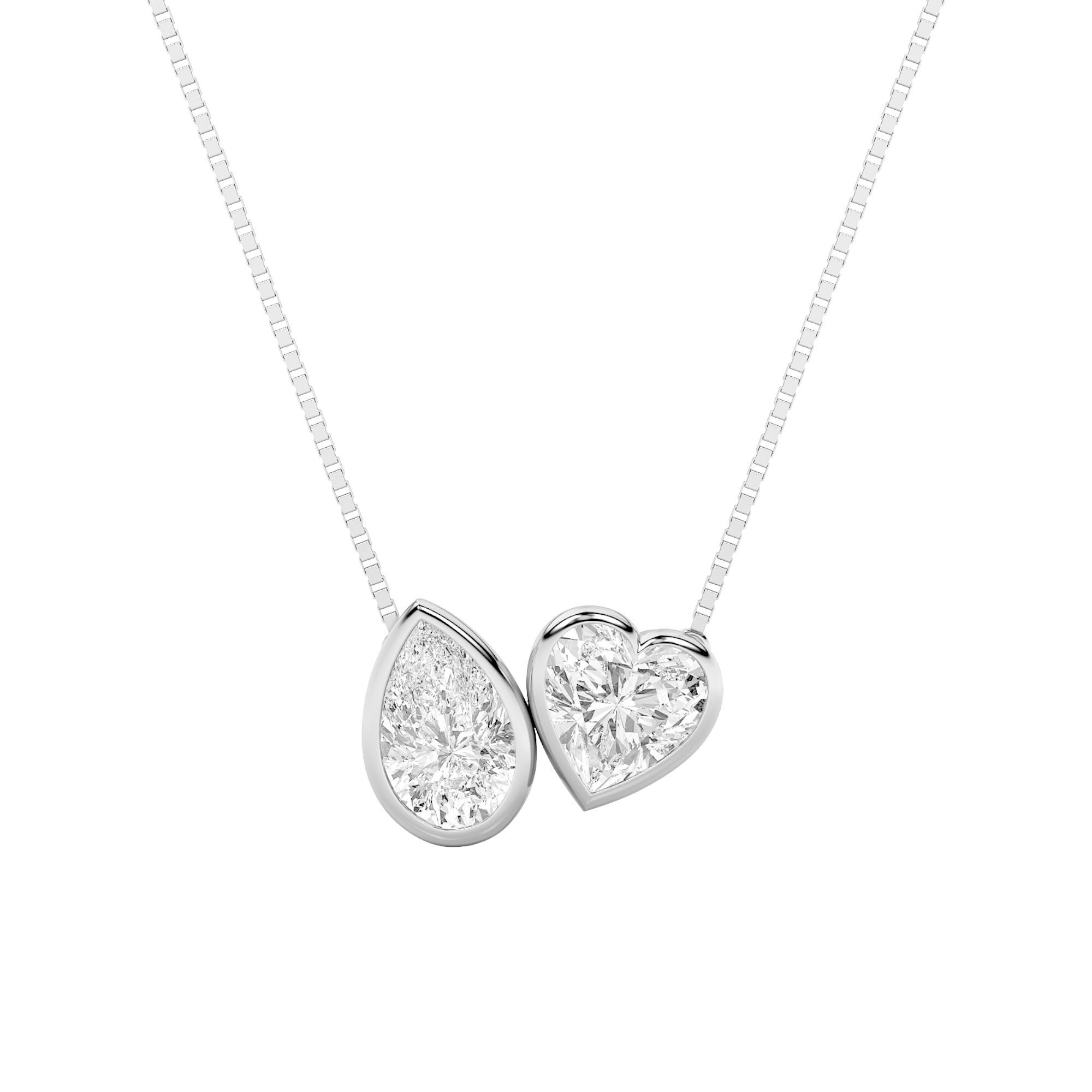 2.00 CT Pear Diamond Necklace in 14K White Gold