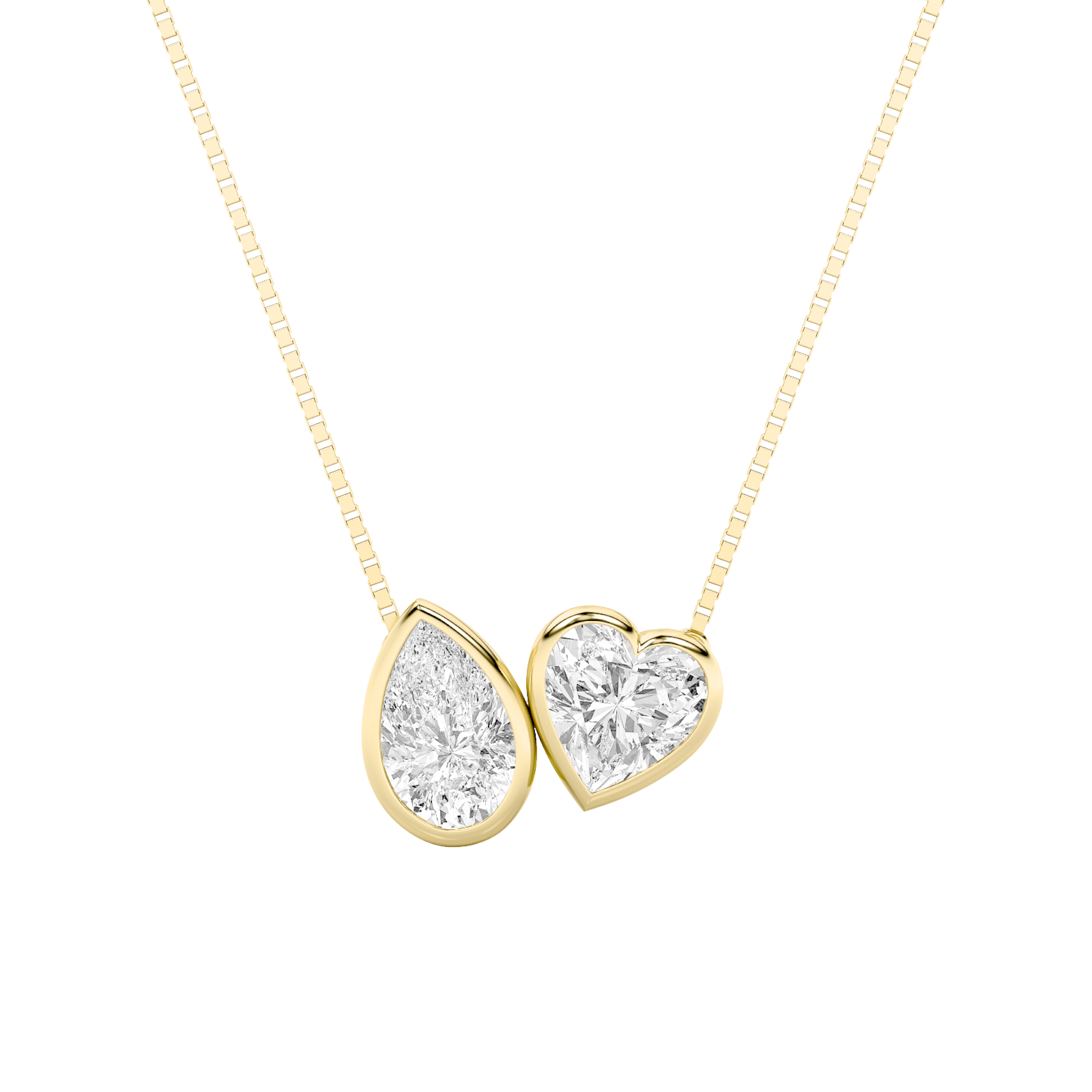 2.00 CT Pear Diamond Necklace in 14K Yellow Gold