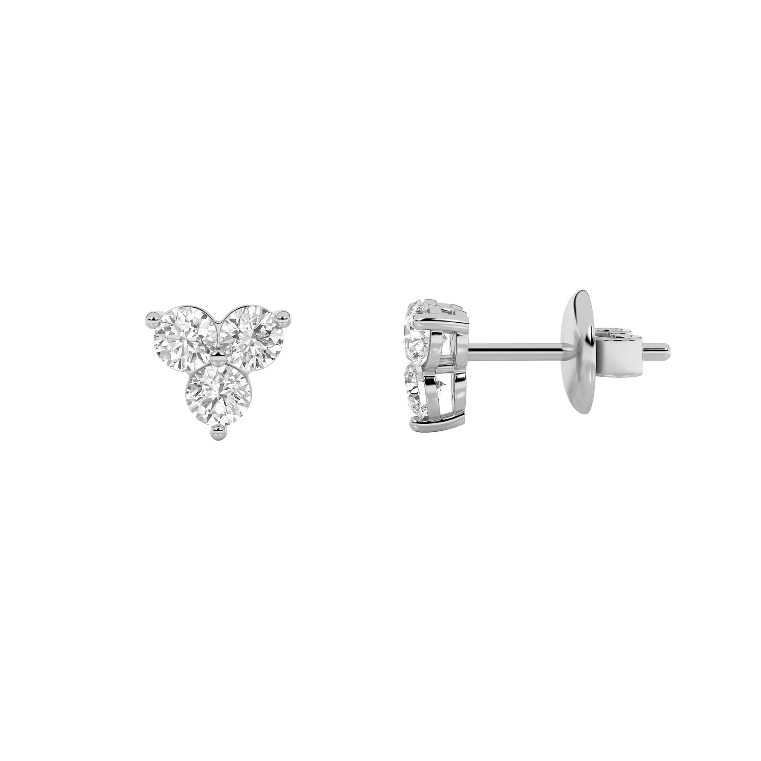 1.50 CT Round Diamond Earring in 14K White Gold