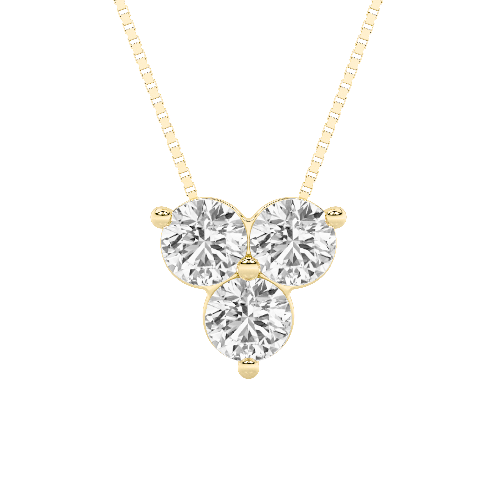 1.00 CT Round Diamond Necklace in 14K Yellow Gold