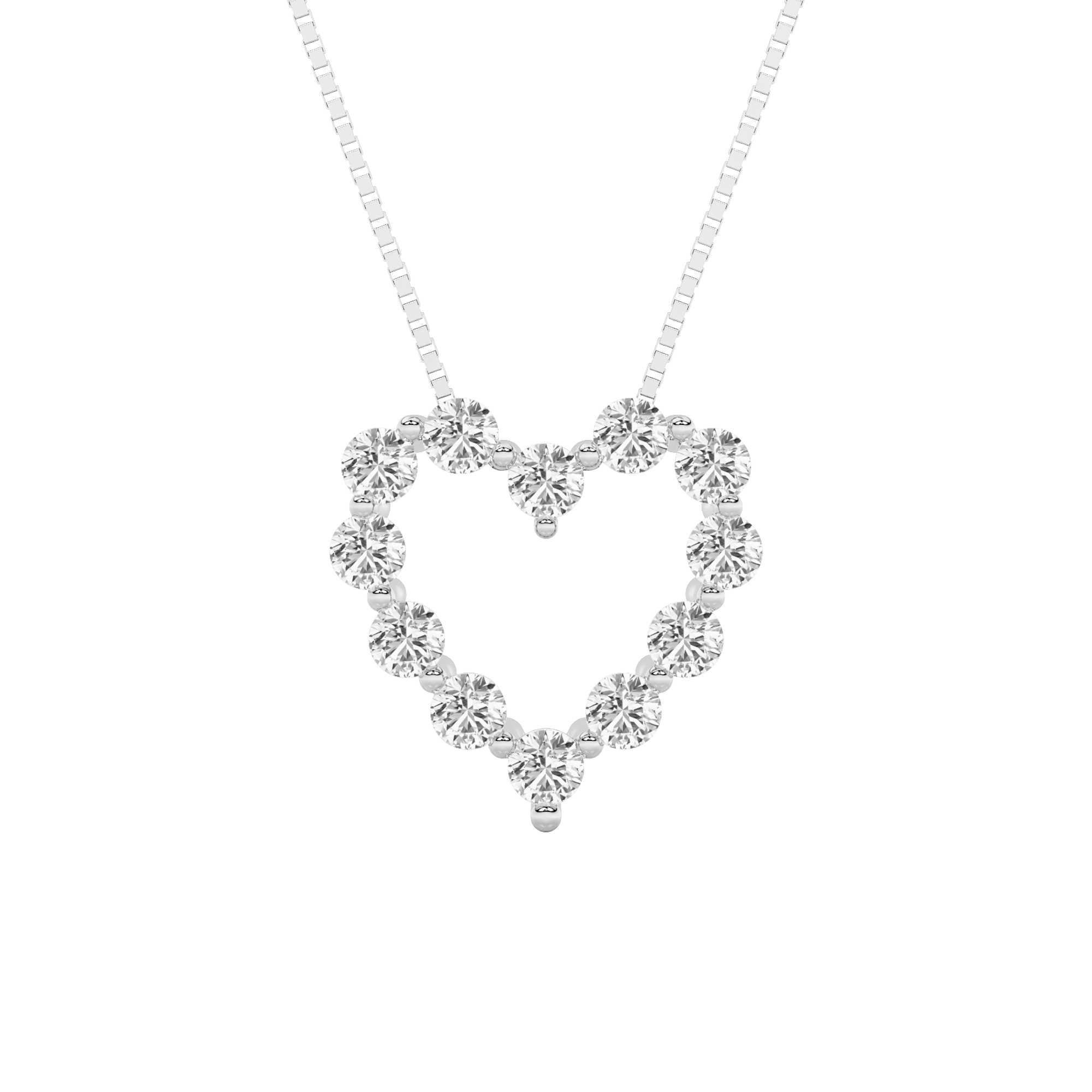 2.00 CT Round Diamond Necklace in 14K White Gold