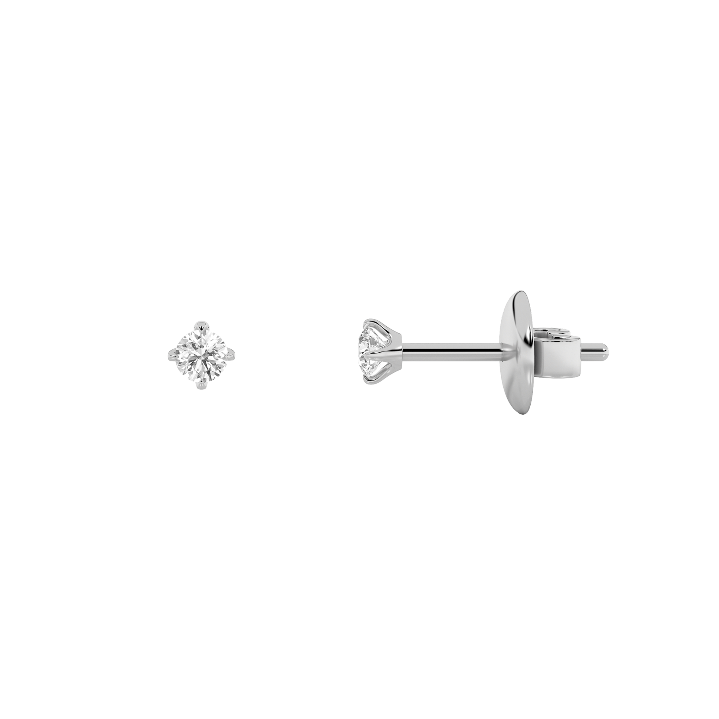 0.25 CT Round Diamond Earring in 14K White Gold