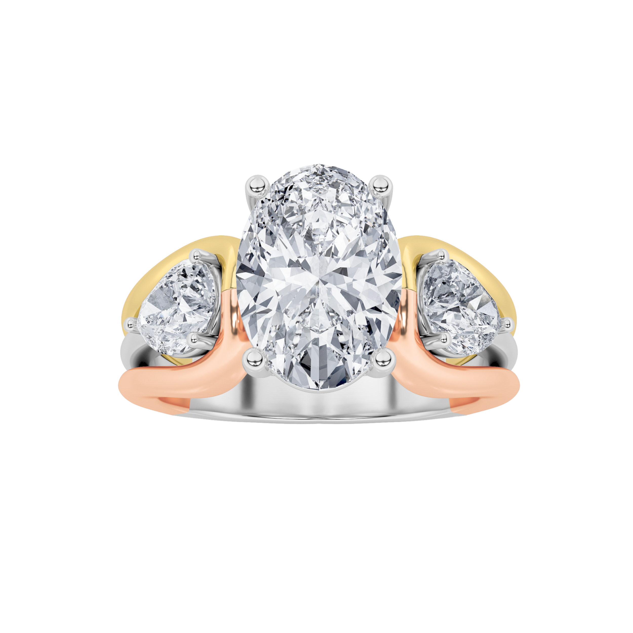 3.00 CT Oval Diamond Ring in 14K White Gold|14K Rose Gold|14K Yellow Gold