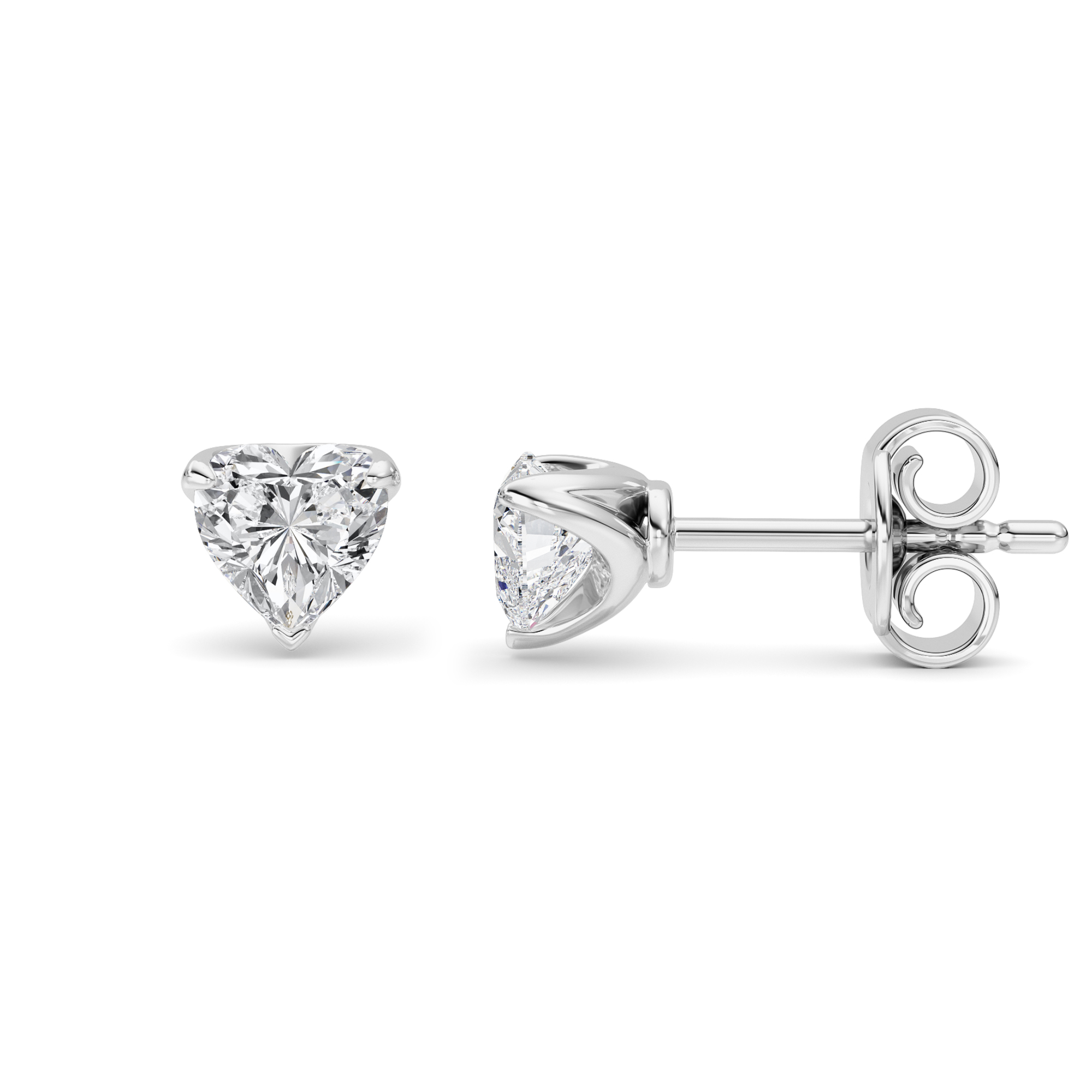 1.00 CT Heart Diamond Earring in Silver|14K White Gold