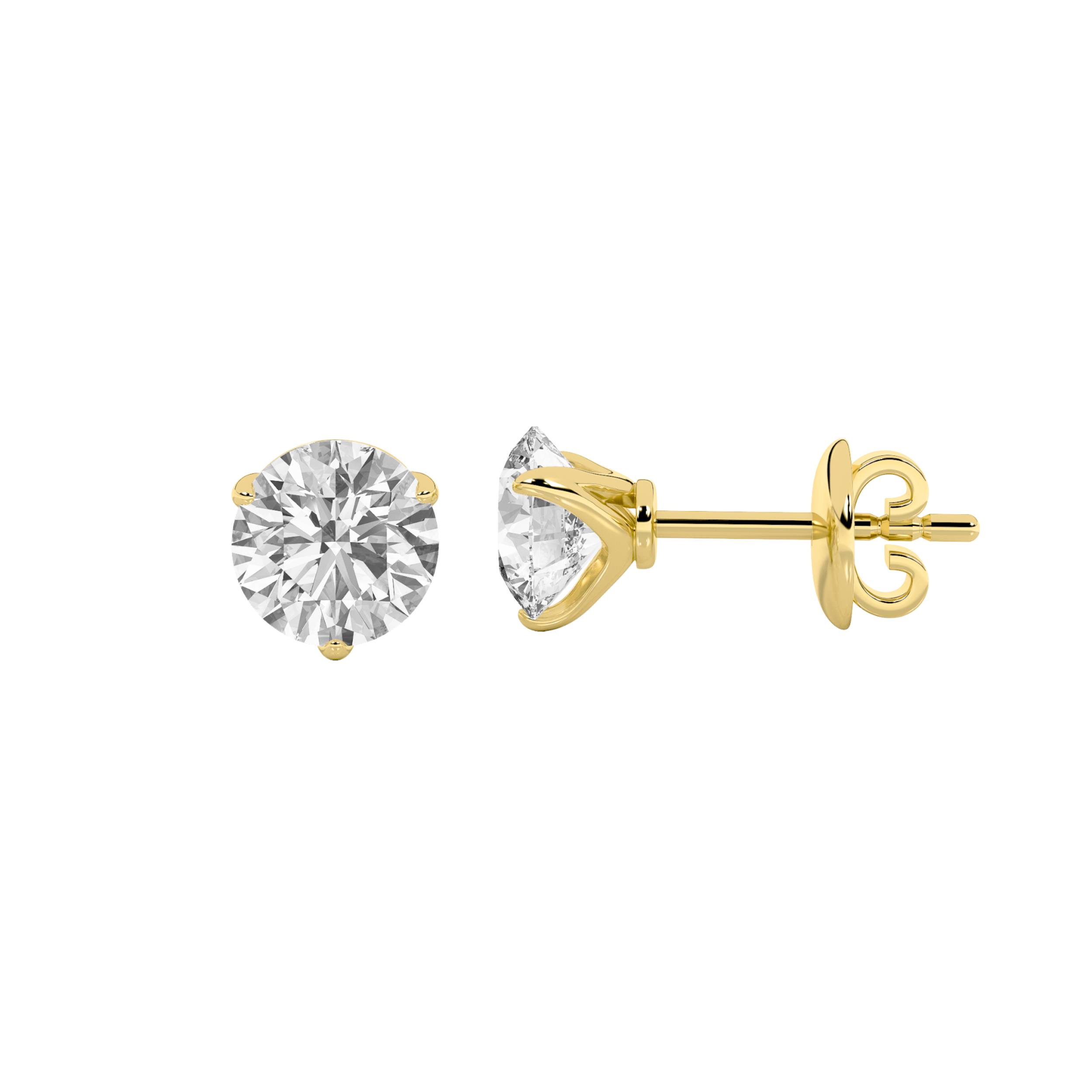 4.00 CT Round Diamond Earring in 14K Yellow Gold