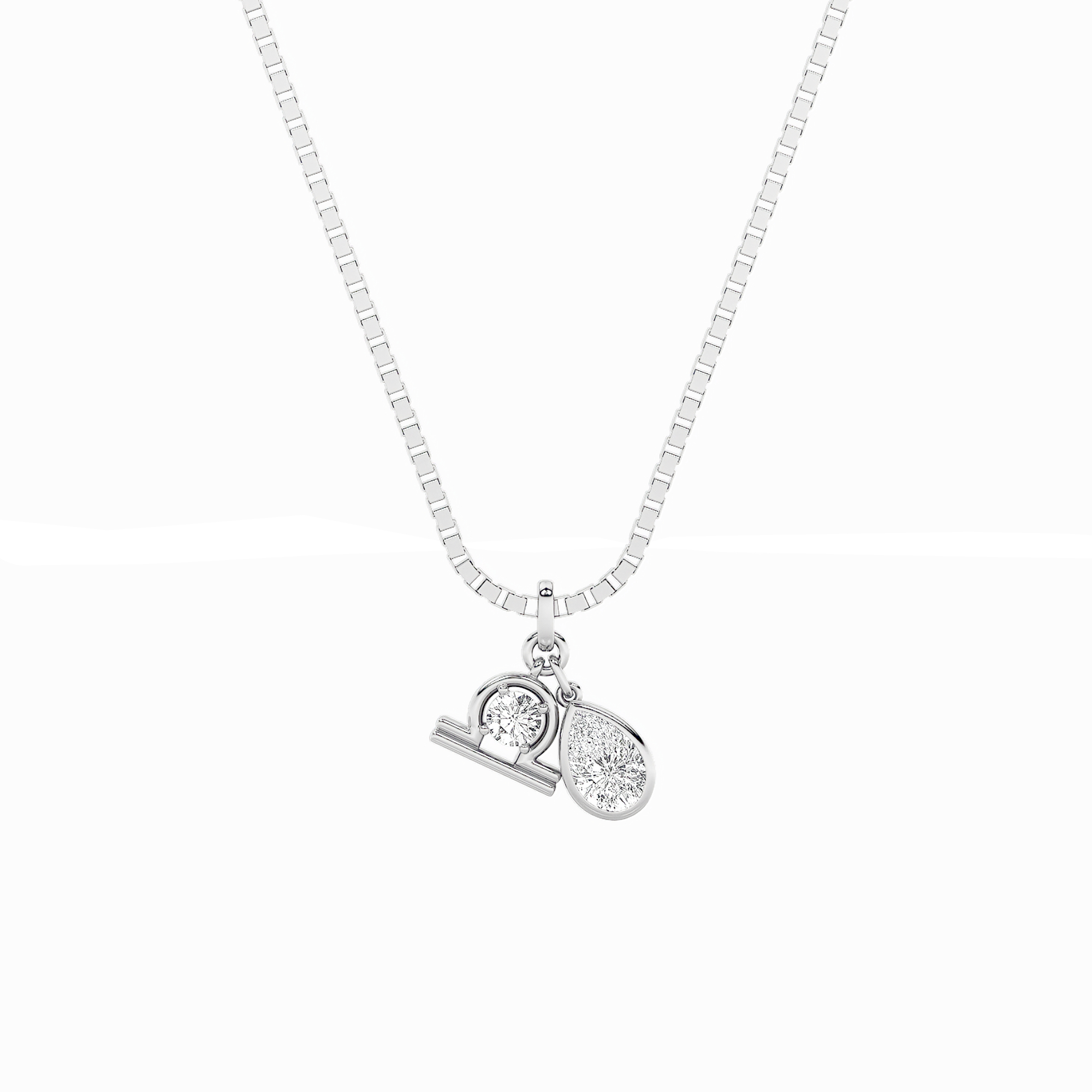 1.00 CT Pear Diamond Necklace in 14K White Gold