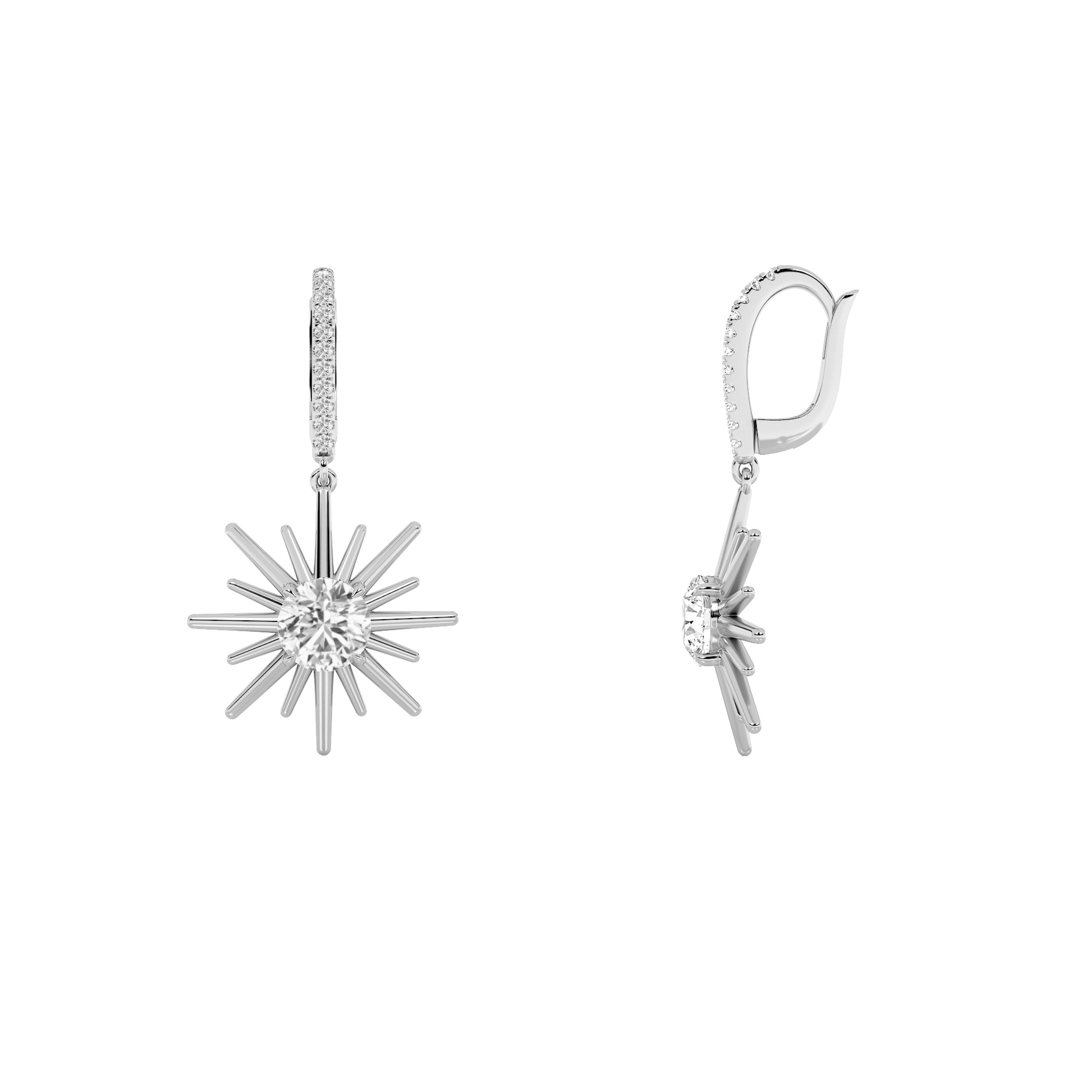 2.00 CT Round Diamond Earring in 14K White Gold