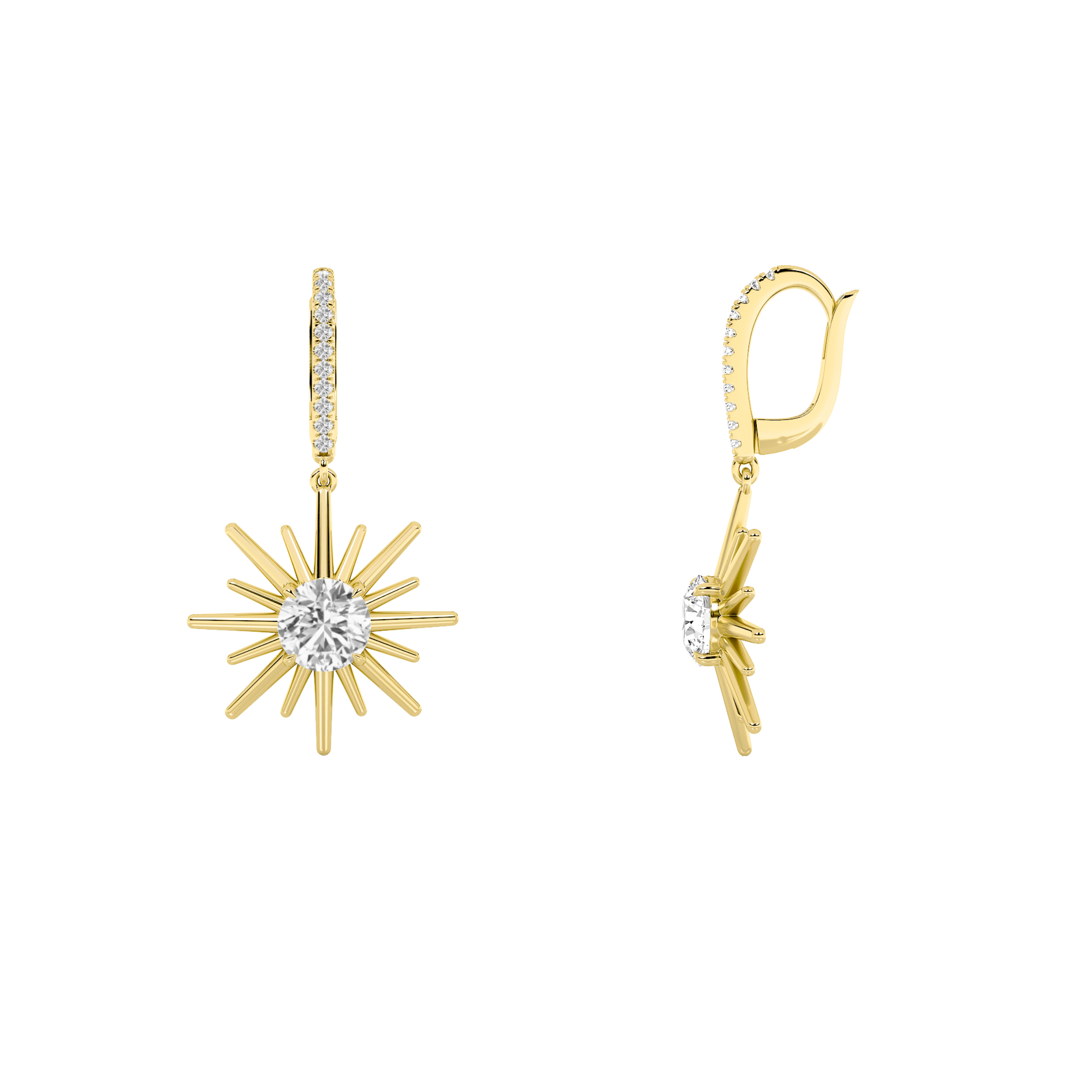 2.00 CT Round Diamond Earring in 14K Yellow Gold