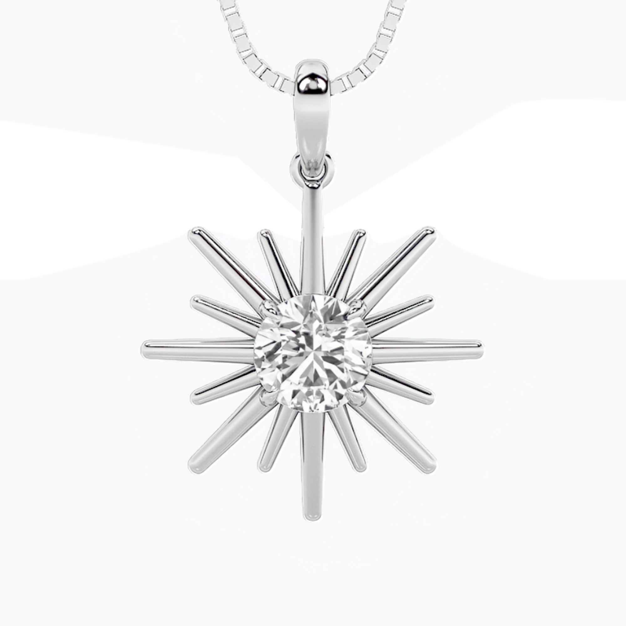 1.50 CT Round Diamond Necklace in 14K White Gold