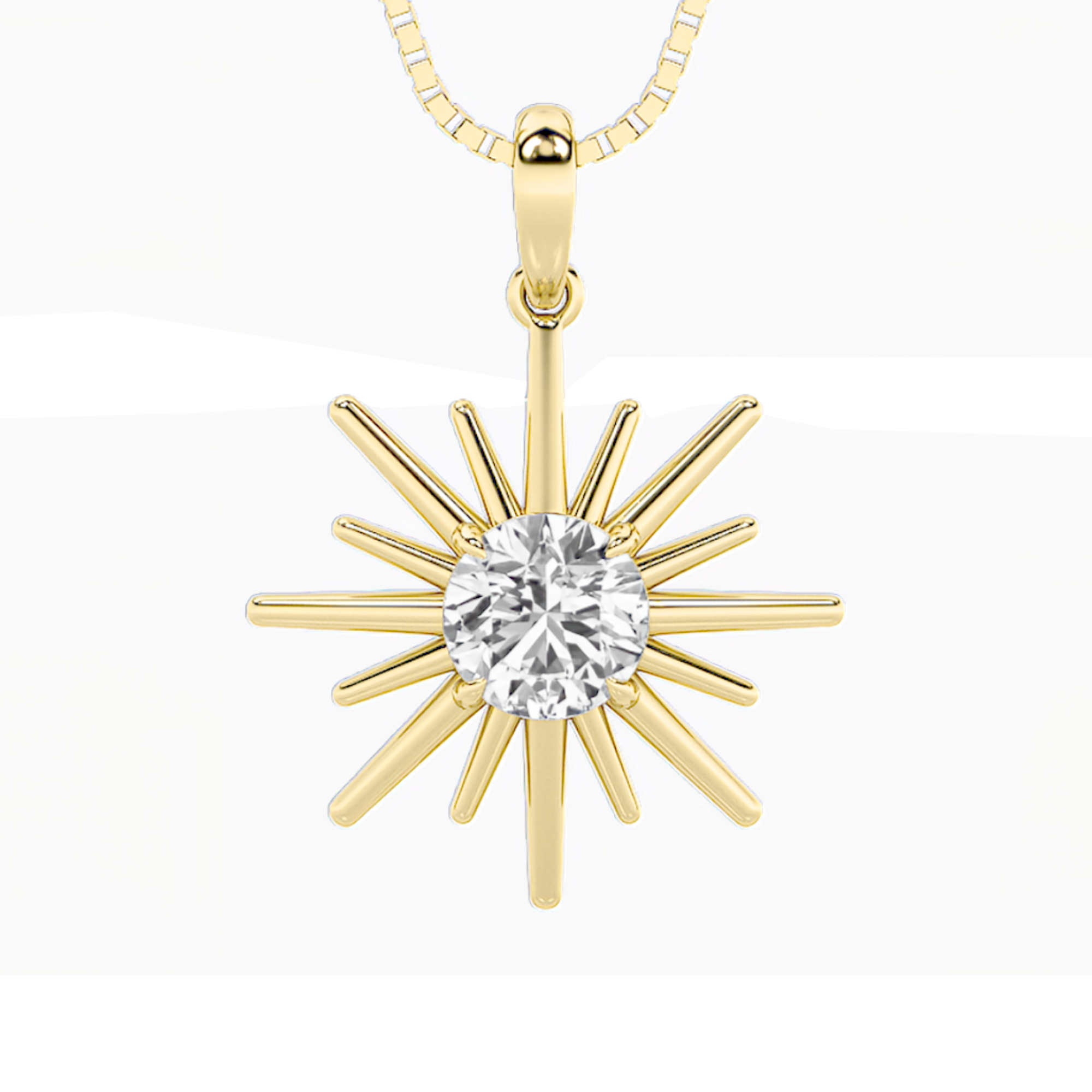 1.50 CT Round Diamond Necklace in 14K Yellow Gold