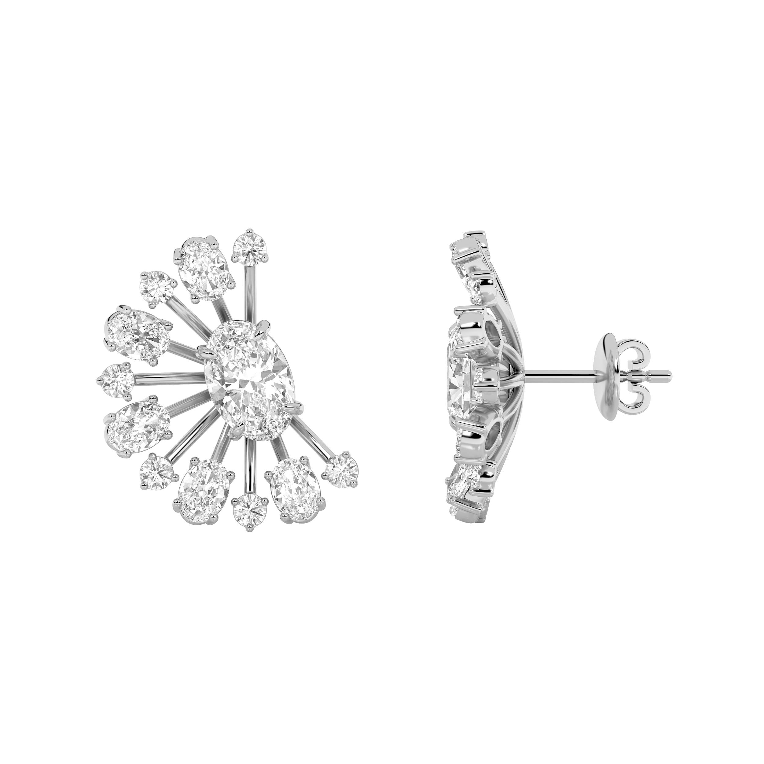 4.50 CT Oval Diamond Earring in 14K White Gold
