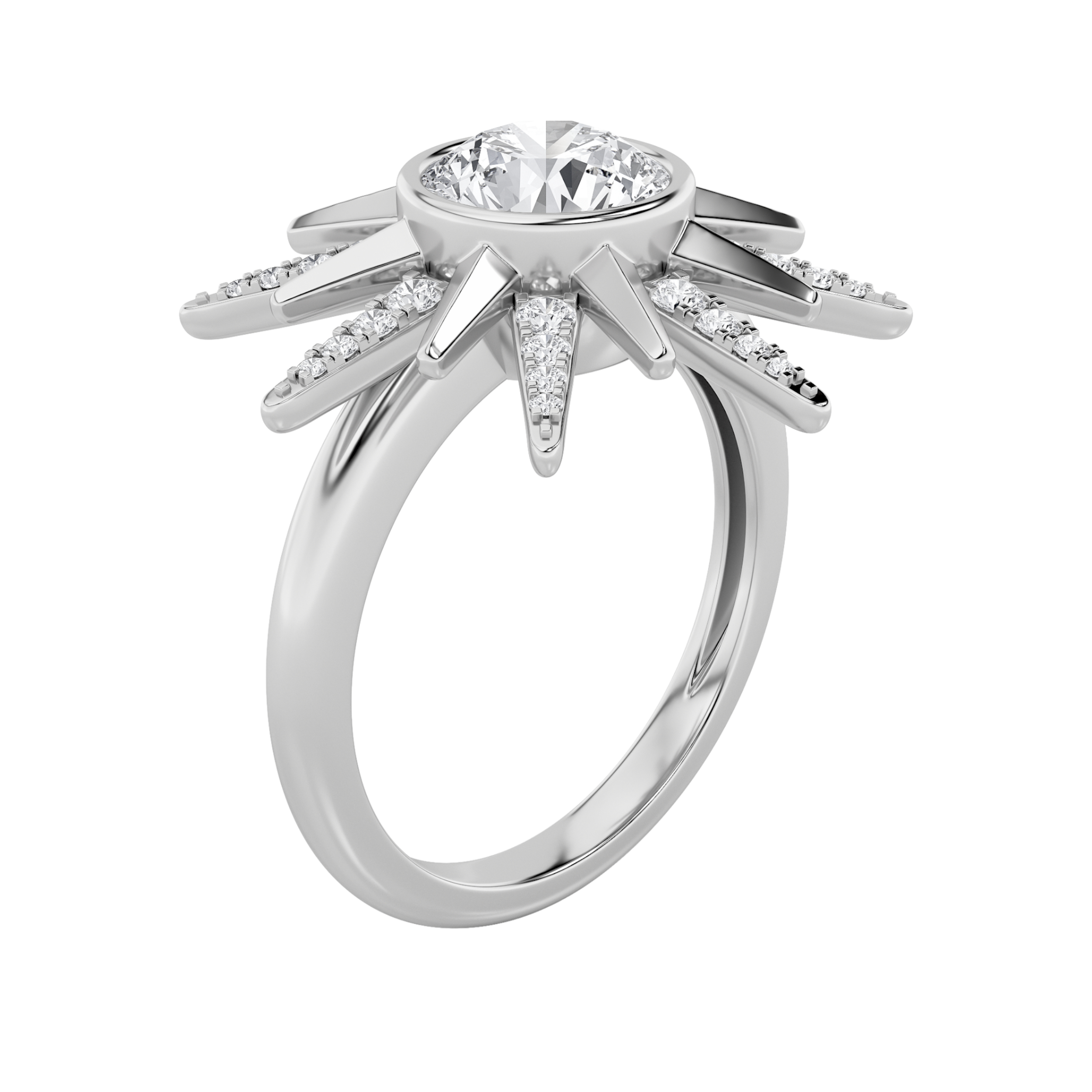 1.75 CT Round Diamond Ring in 14K White Gold