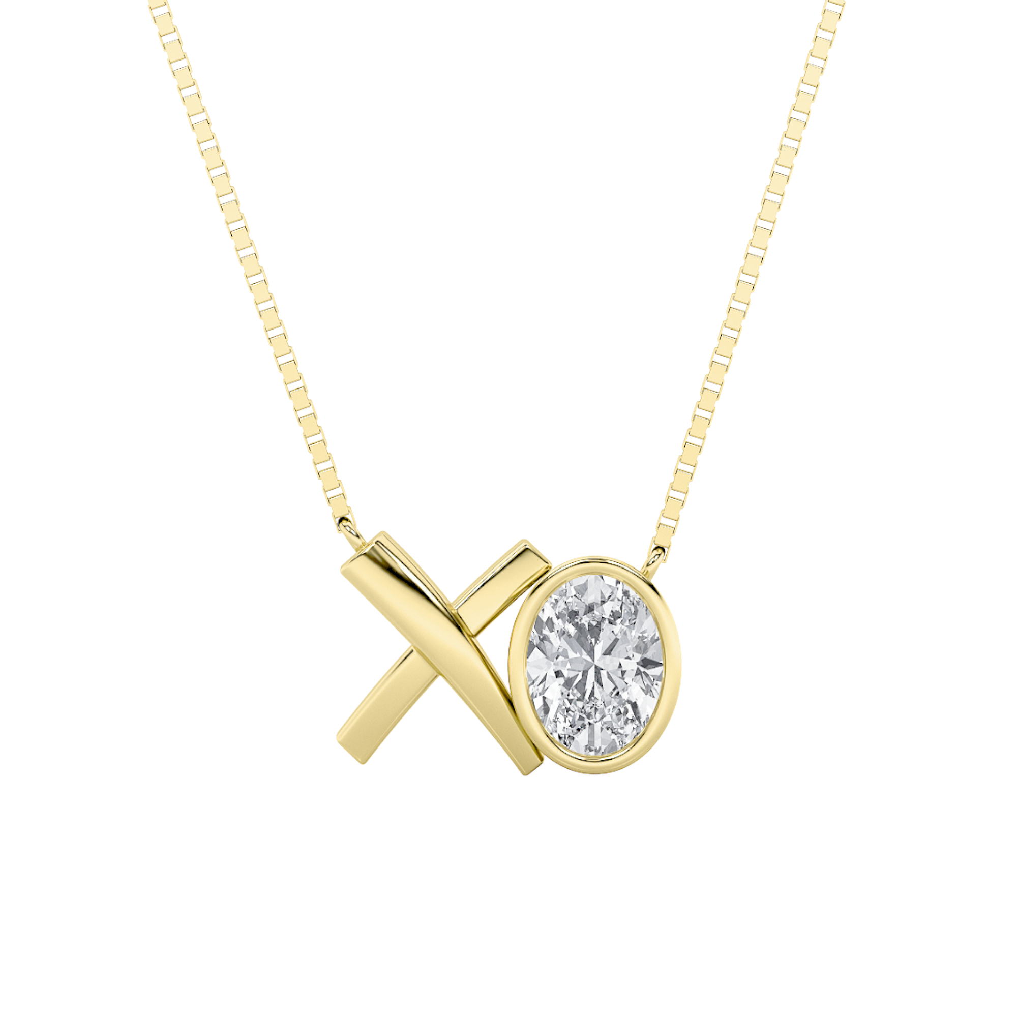 0.50 CT Diamond Necklace in Silver|18K Yellow Gold