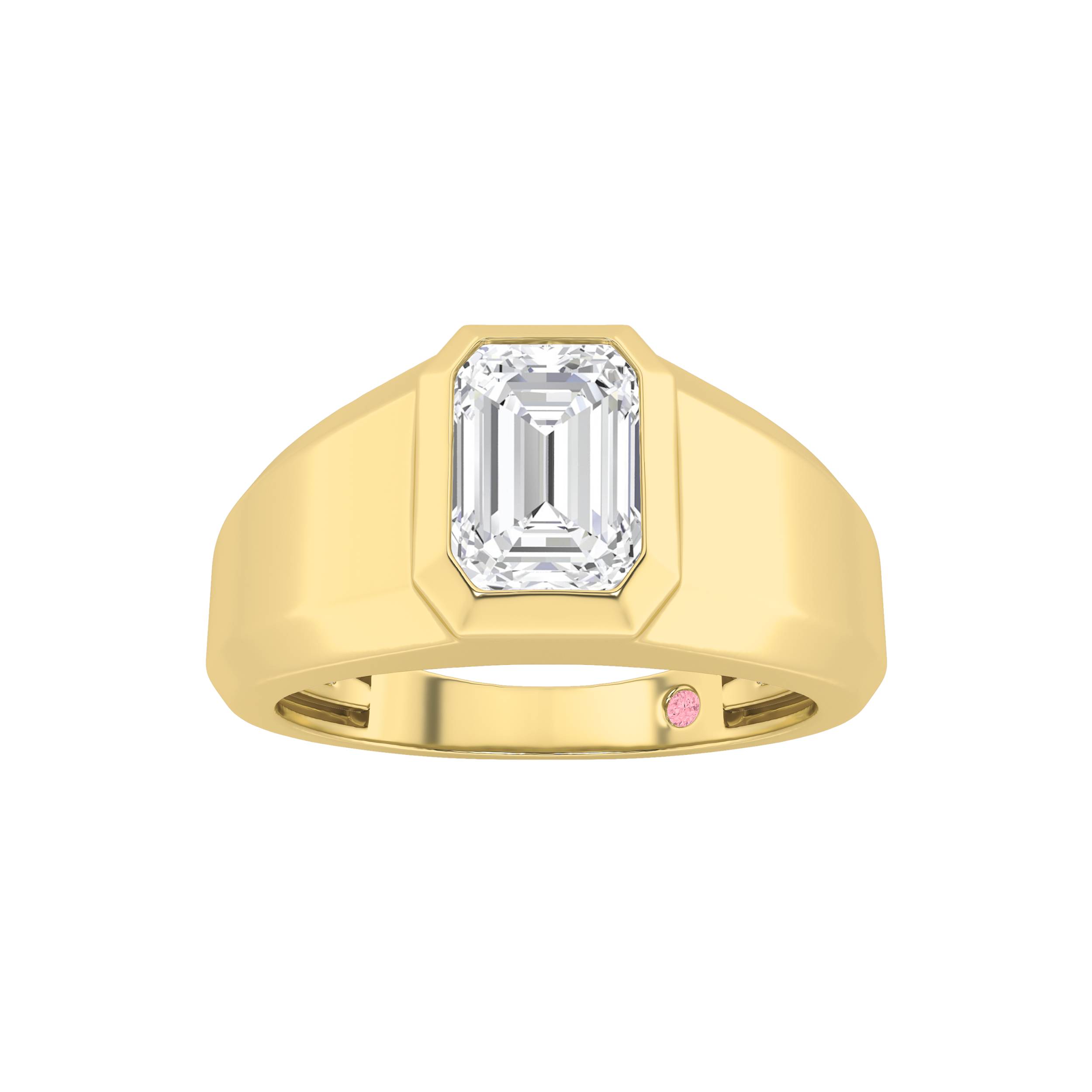 2.00 CT Emerald Diamond Ring in 14K Yellow Gold