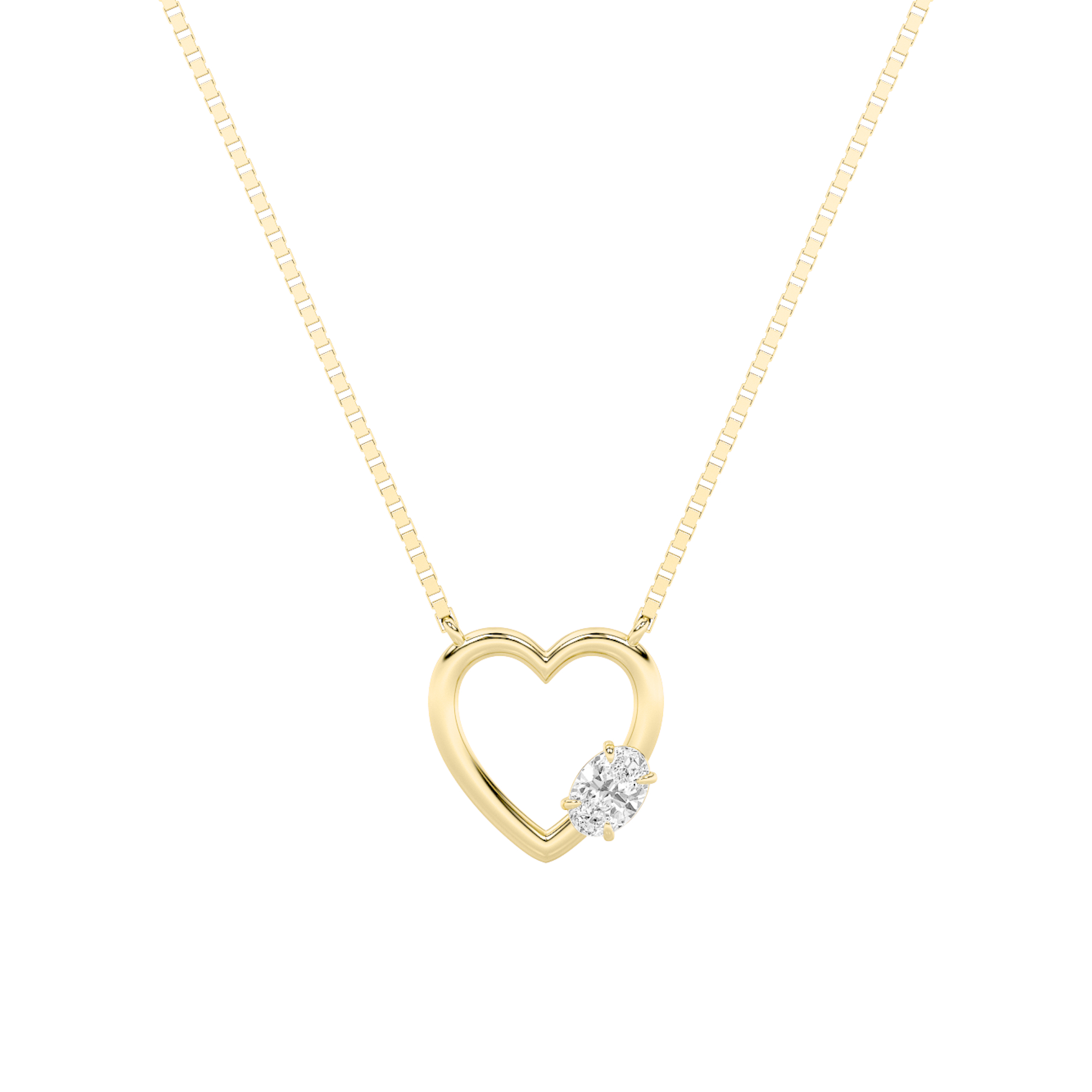 0.50 CT Diamond Necklace in Silver|18K Yellow Gold