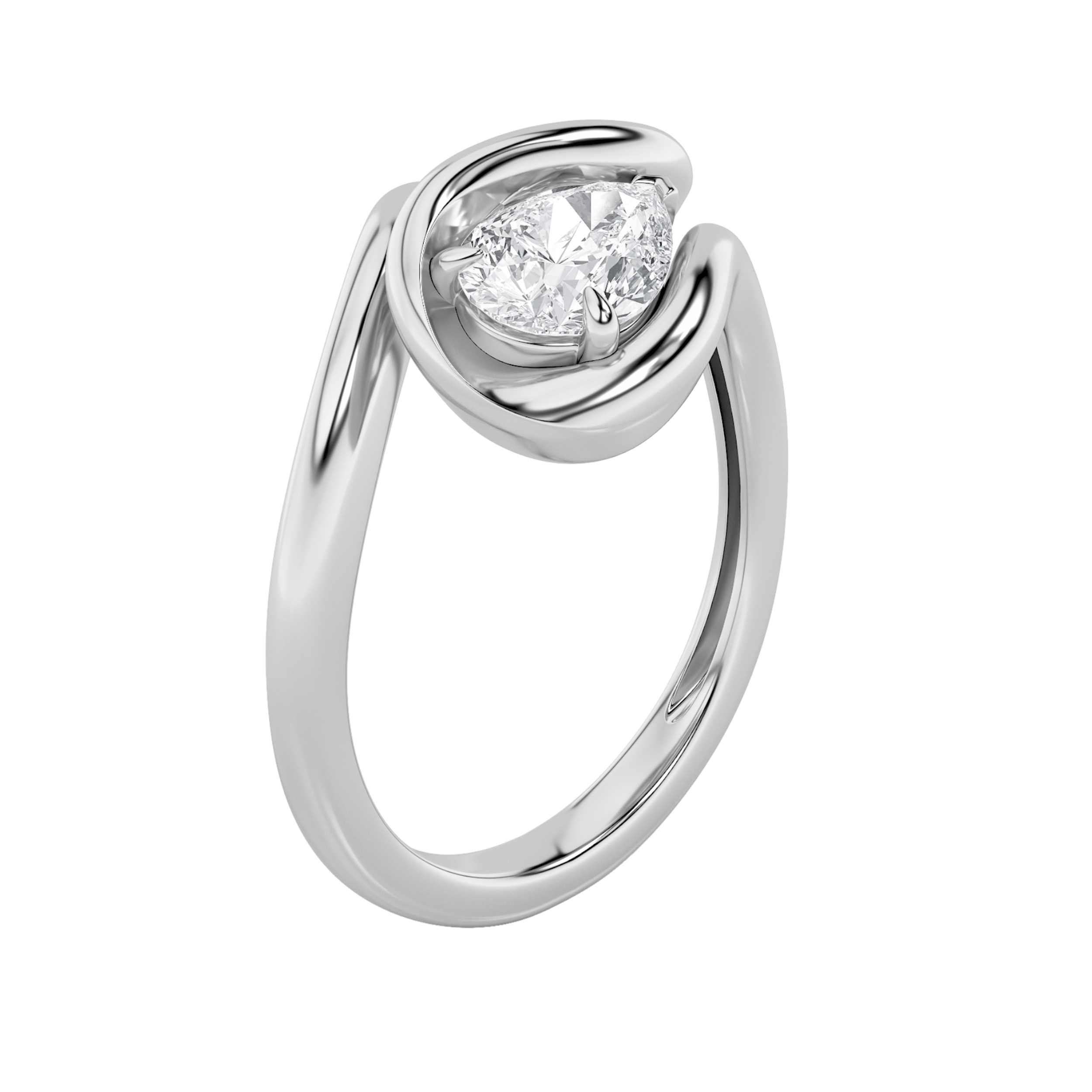 2.00 CT Pear Diamond Ring in 10K Yellow Gold