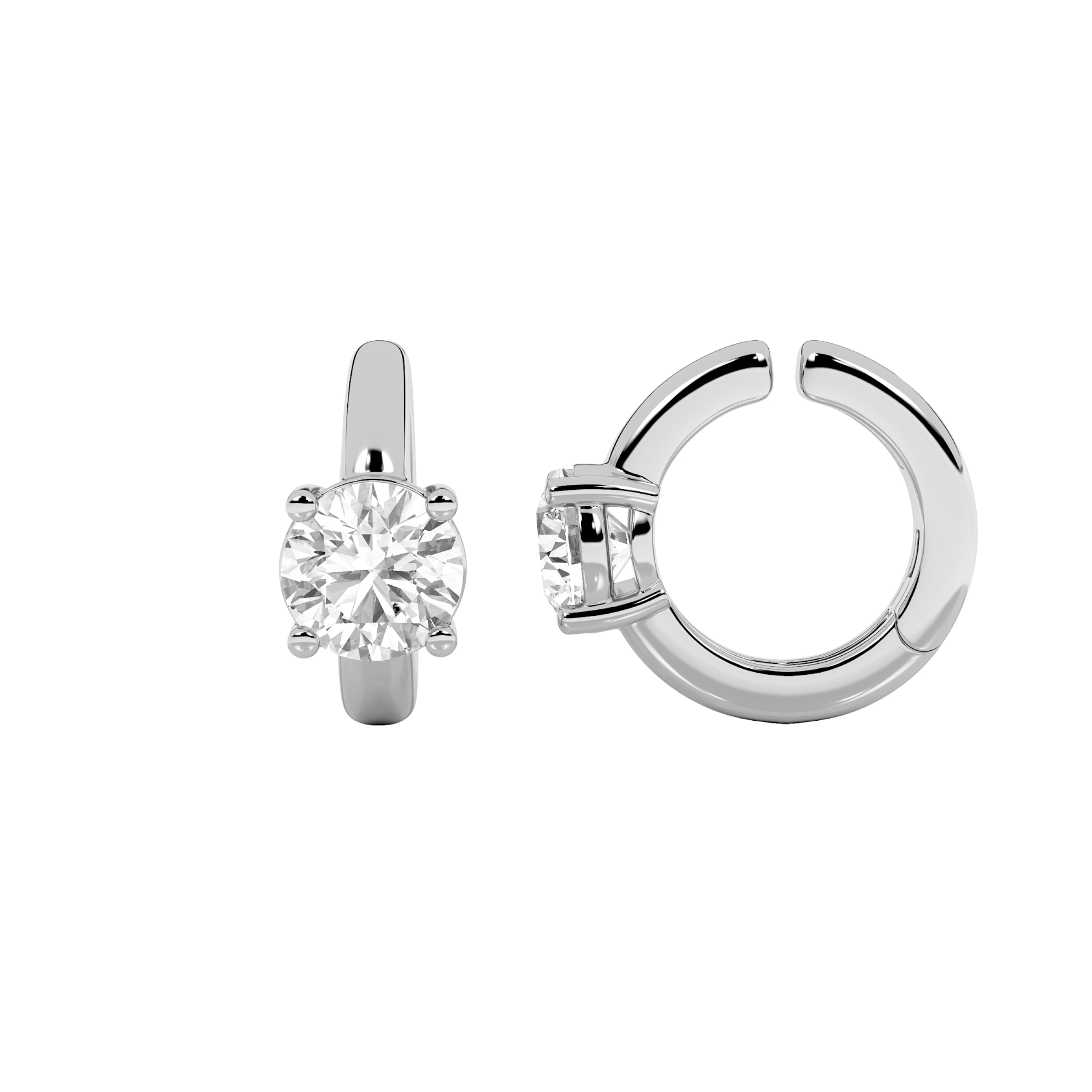 0.25 CT Round Diamond Earring in 14K White Gold
