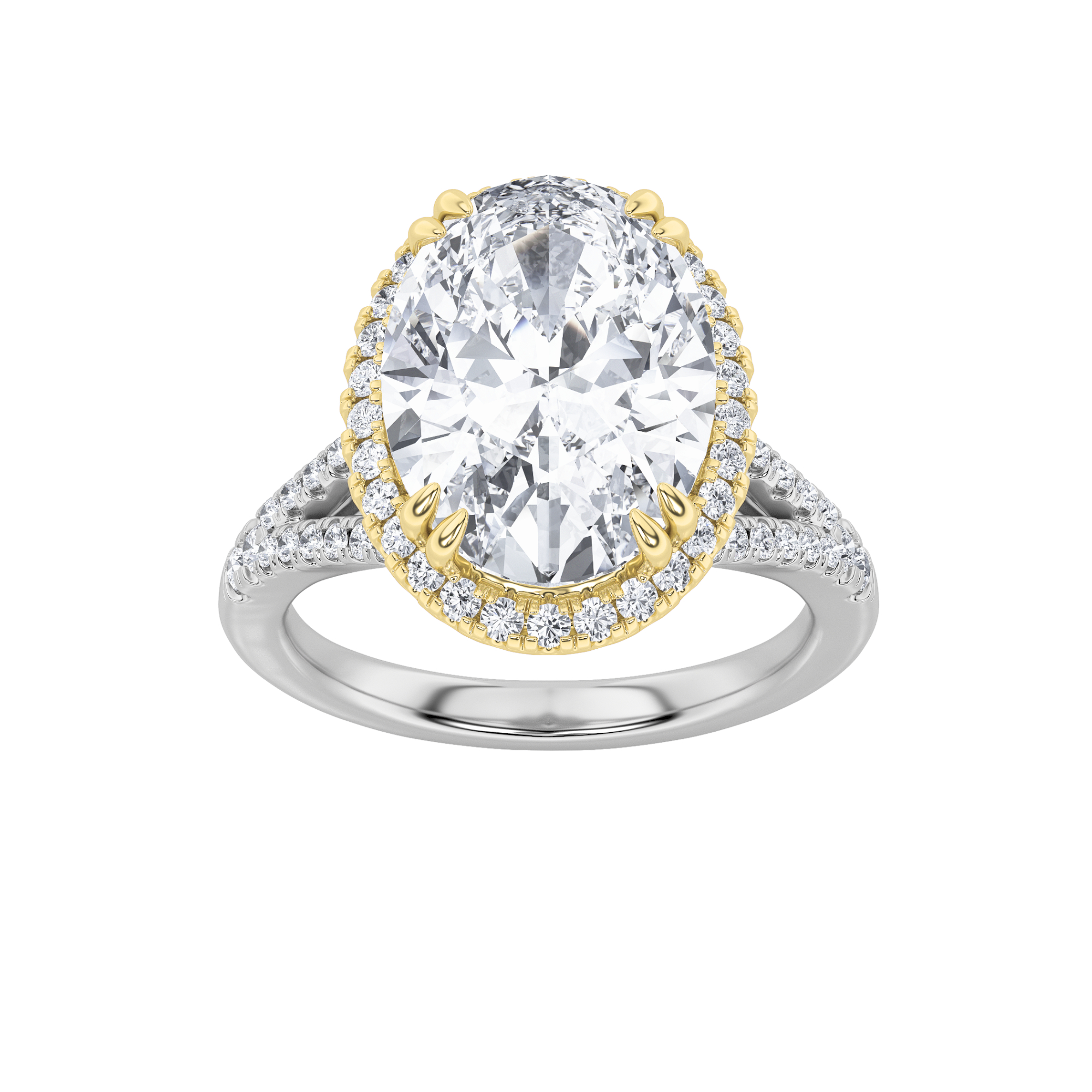4.50 CT Oval Diamond Ring in 14K White Gold|14K Yellow Gold