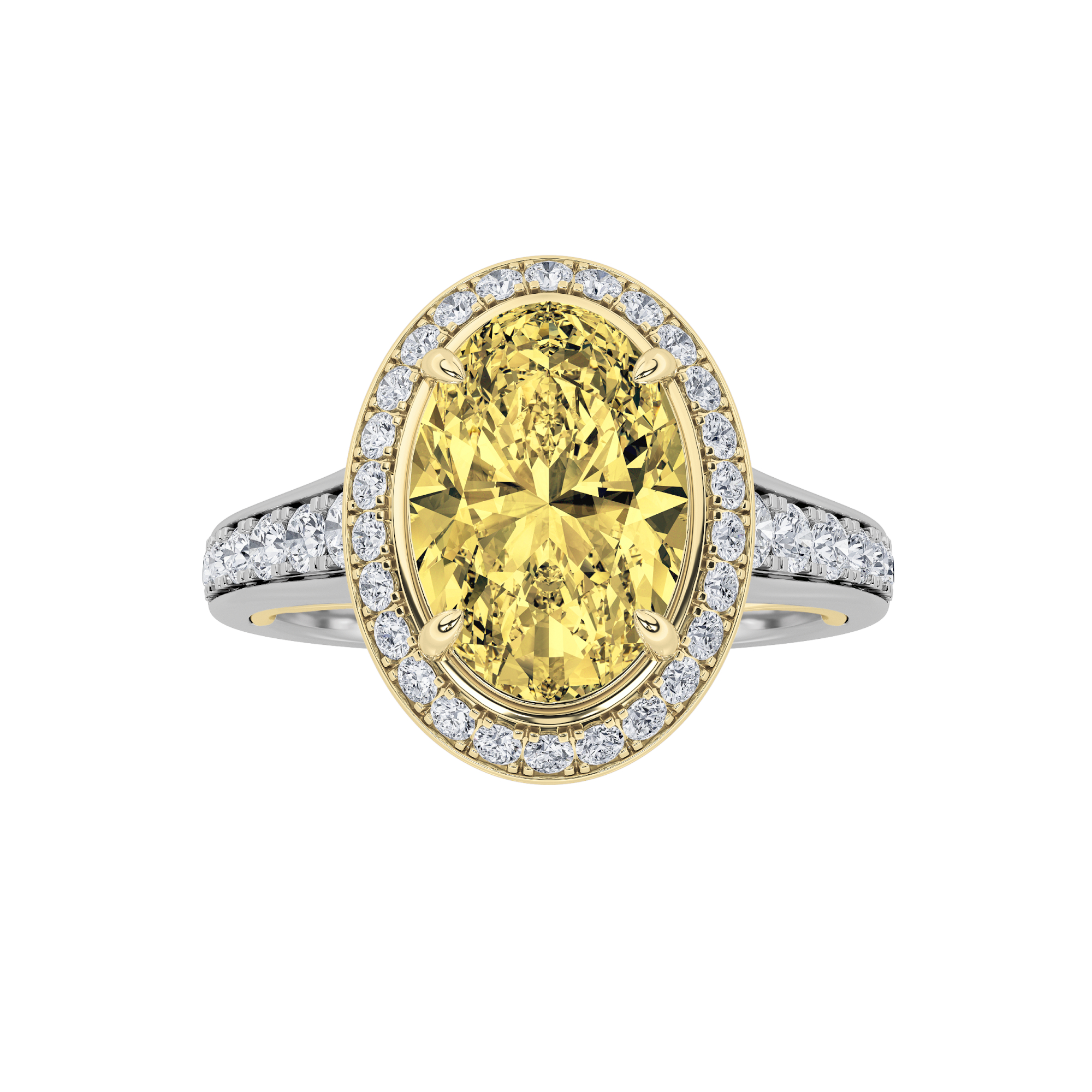 3.50 CT Oval Diamond Ring in 14K White Gold|14K Yellow Gold