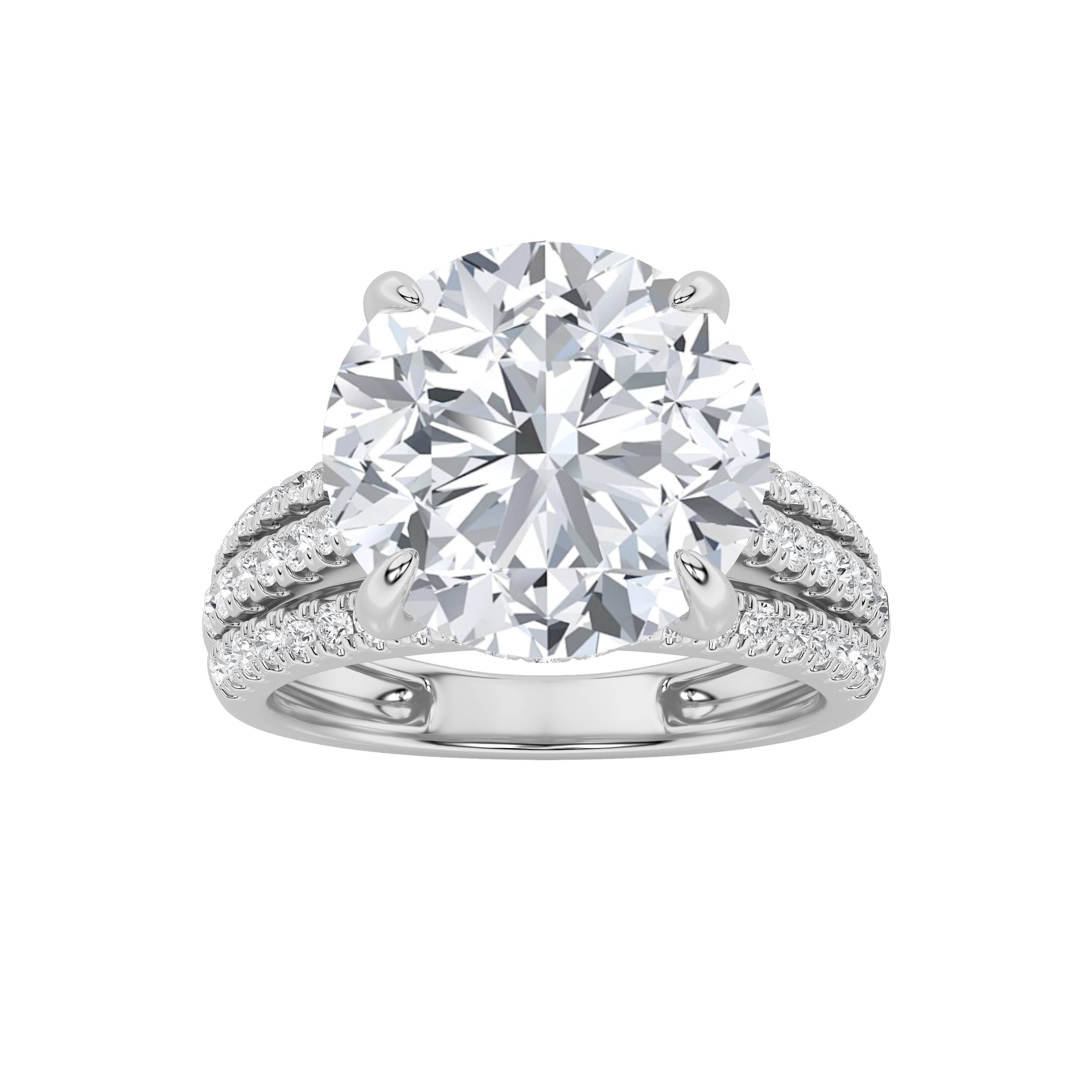 5.50 CT Round Diamond Ring in 14K White Gold