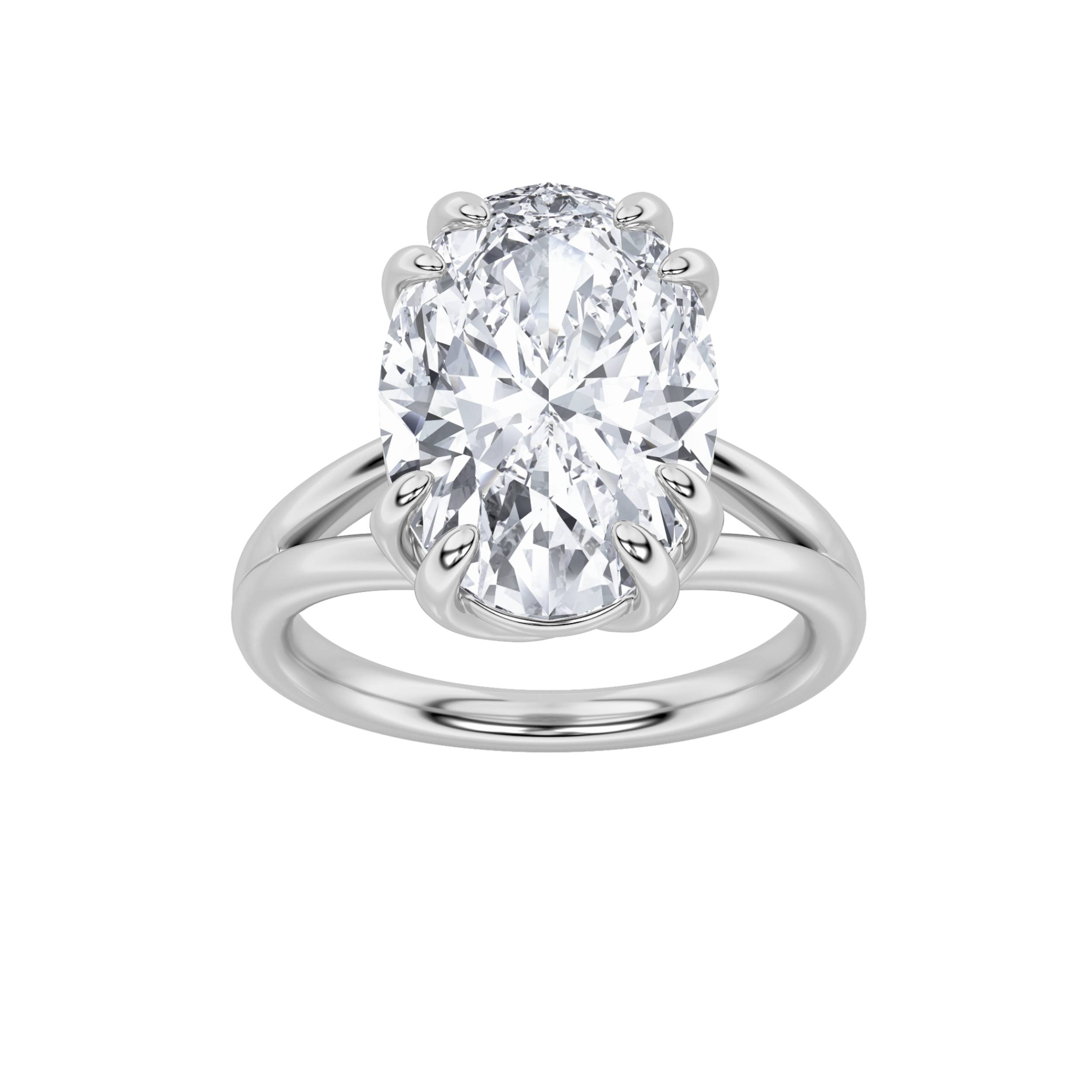 5.00 CT Oval Diamond Ring in 14K White Gold