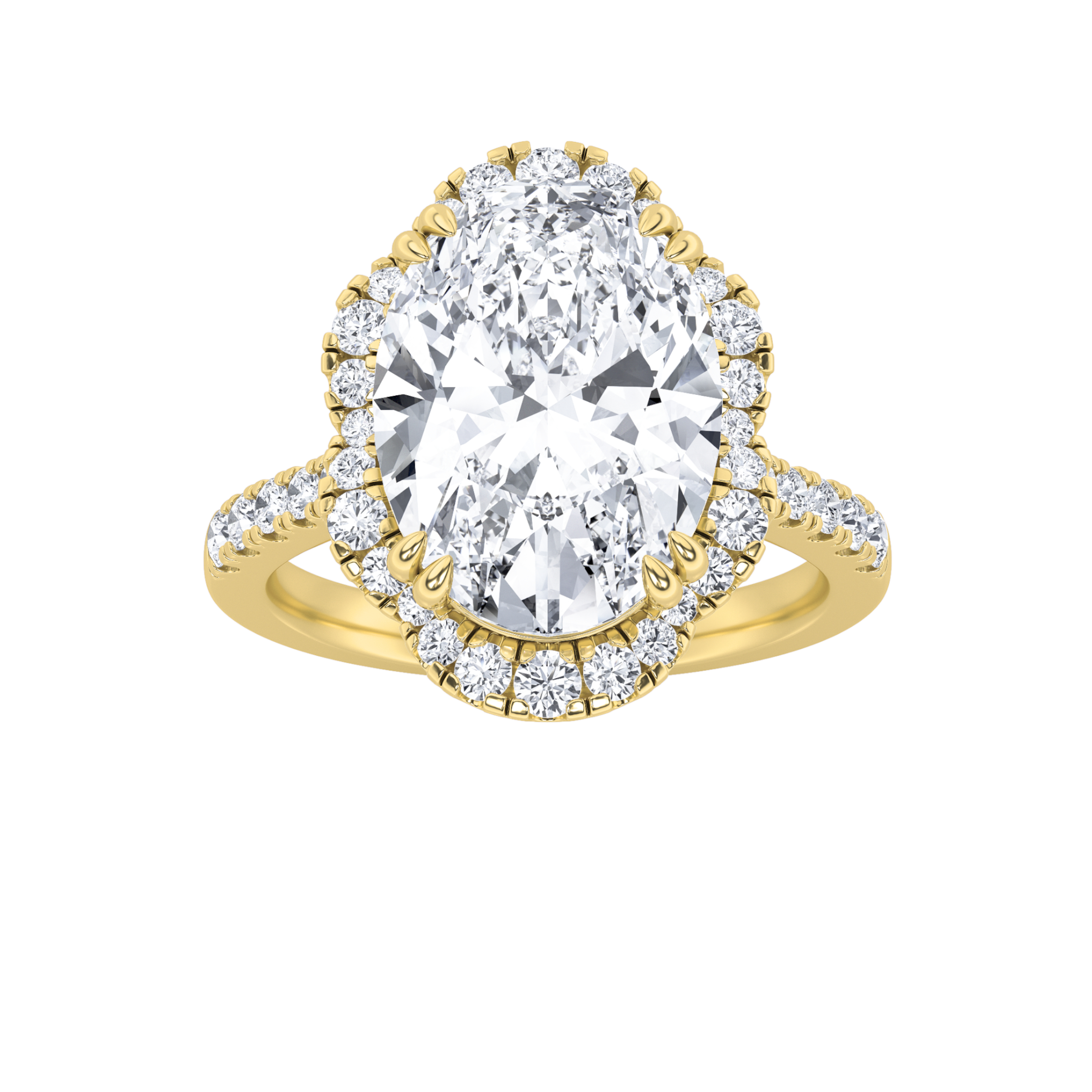 4.50 CT Oval Diamond Ring in 14K Yellow Gold