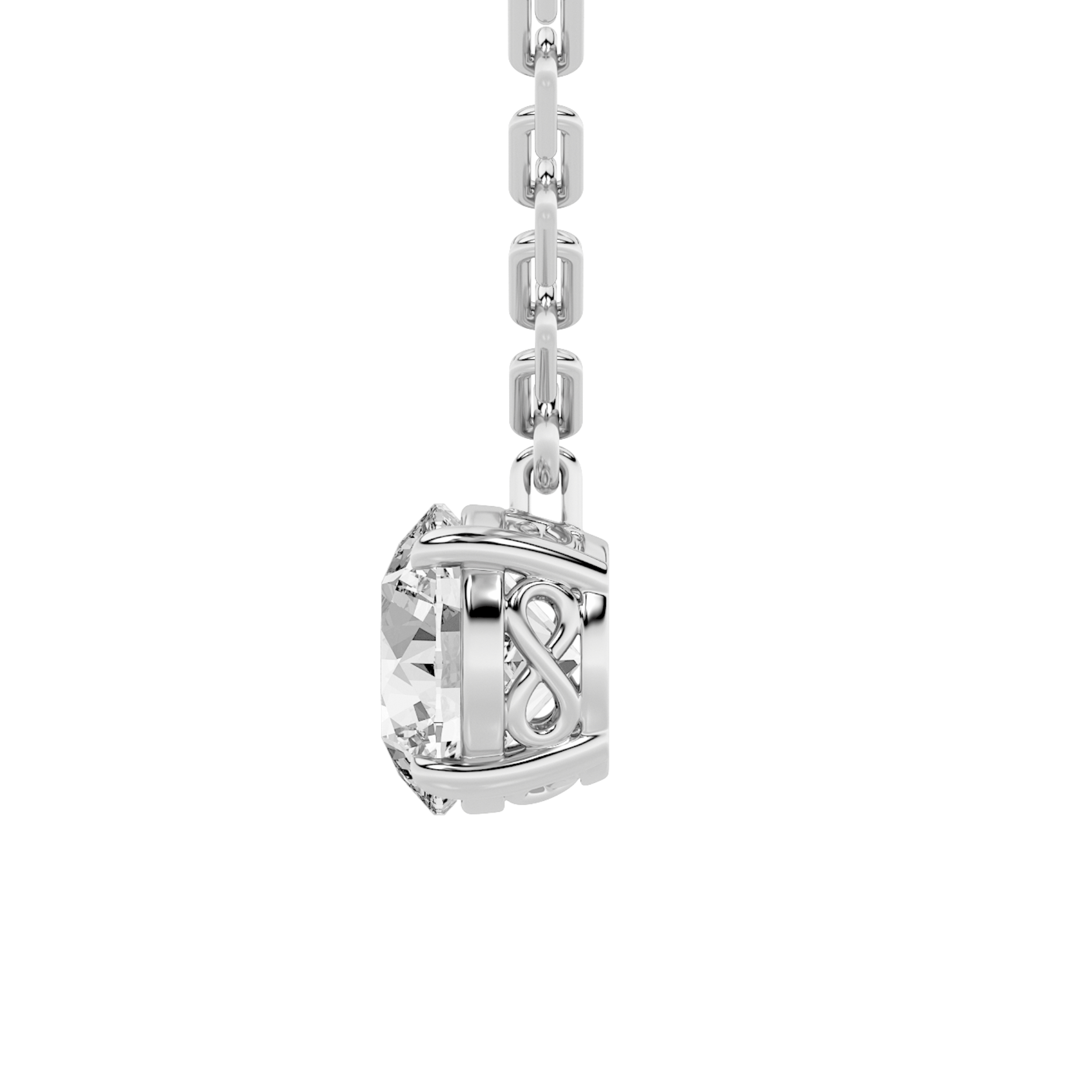 2.00 CT Round Diamond Necklace in 14K White Gold