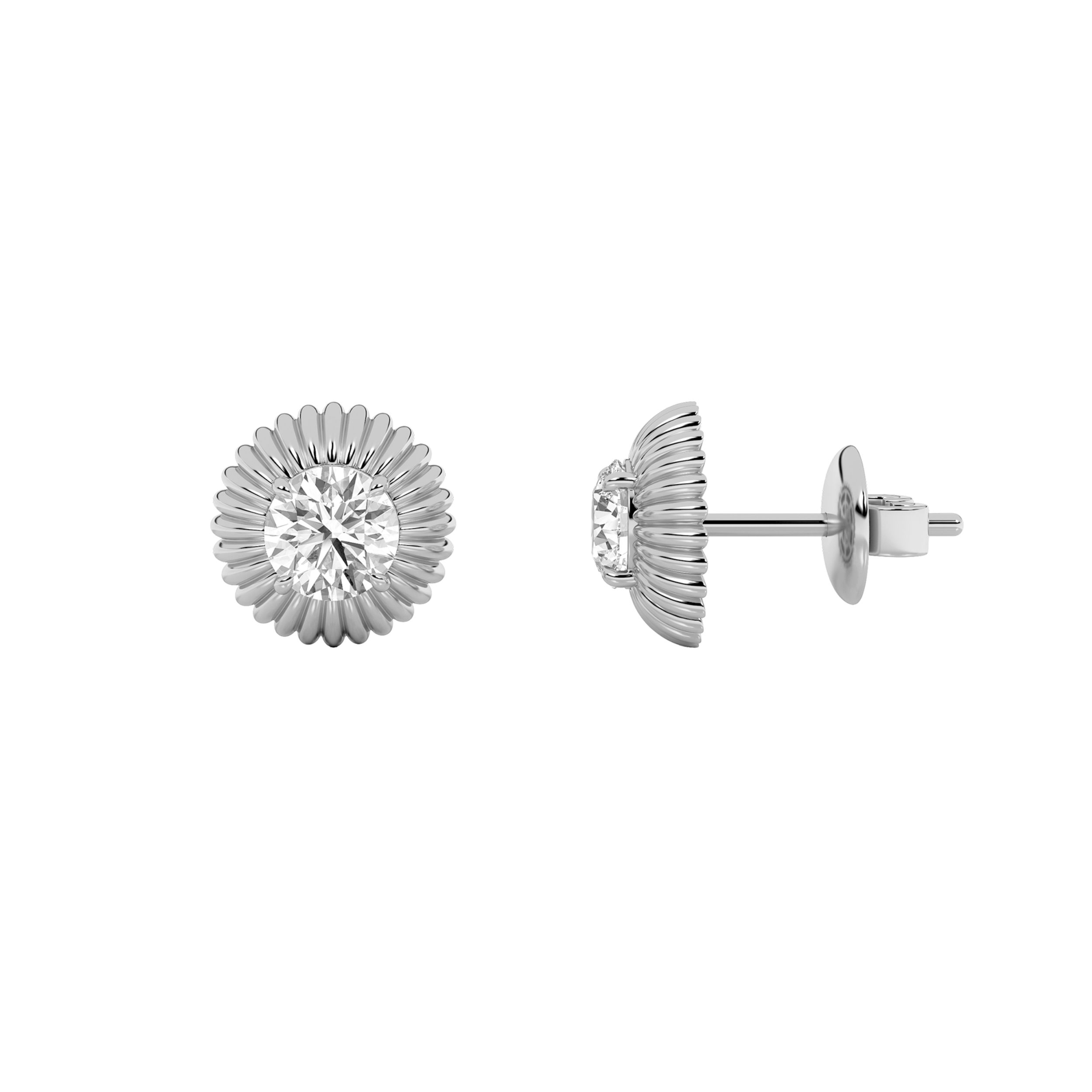 2.00 CT Round Diamond Earring in 14K White Gold