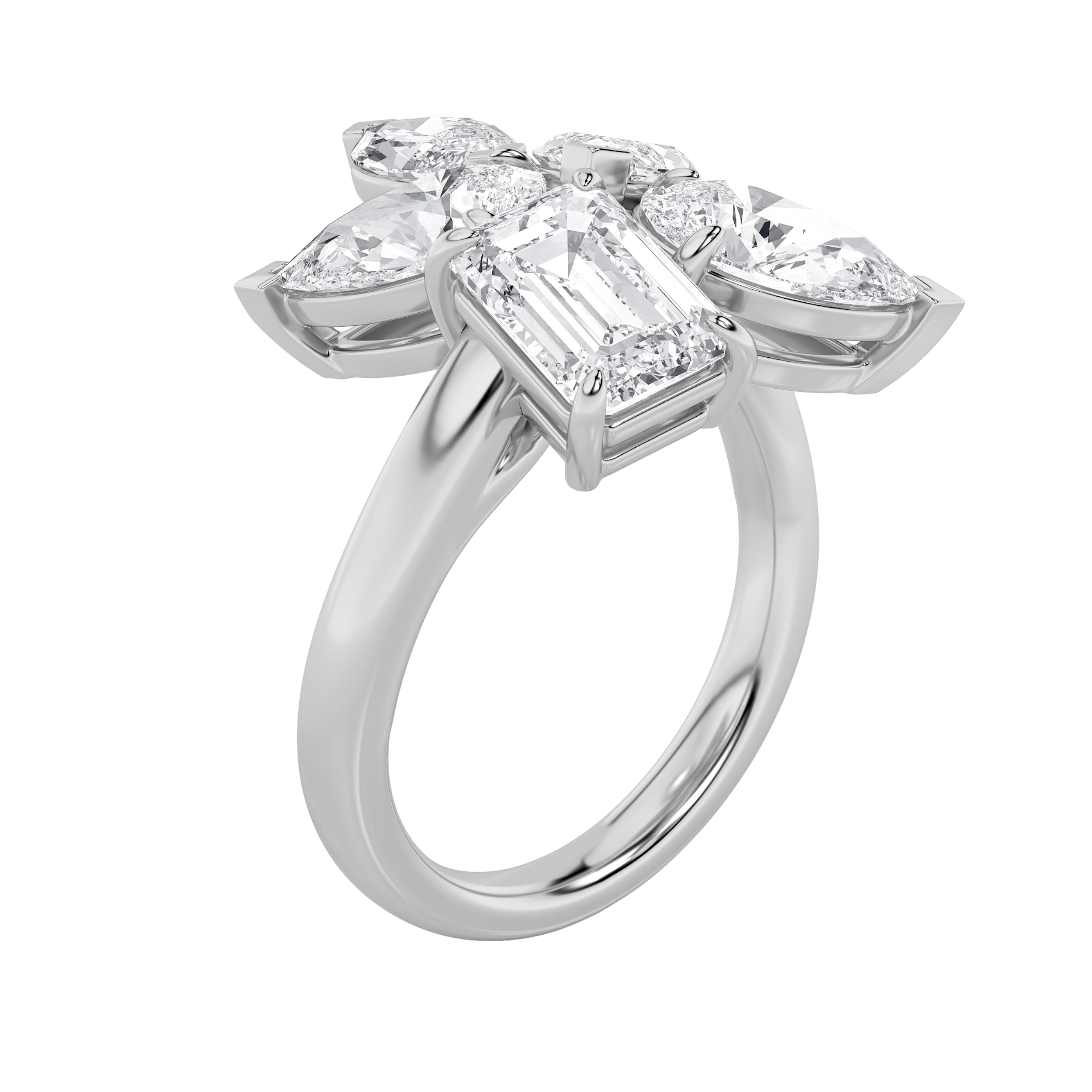 4.50 CT Radiant Diamond Ring in 14K White Gold