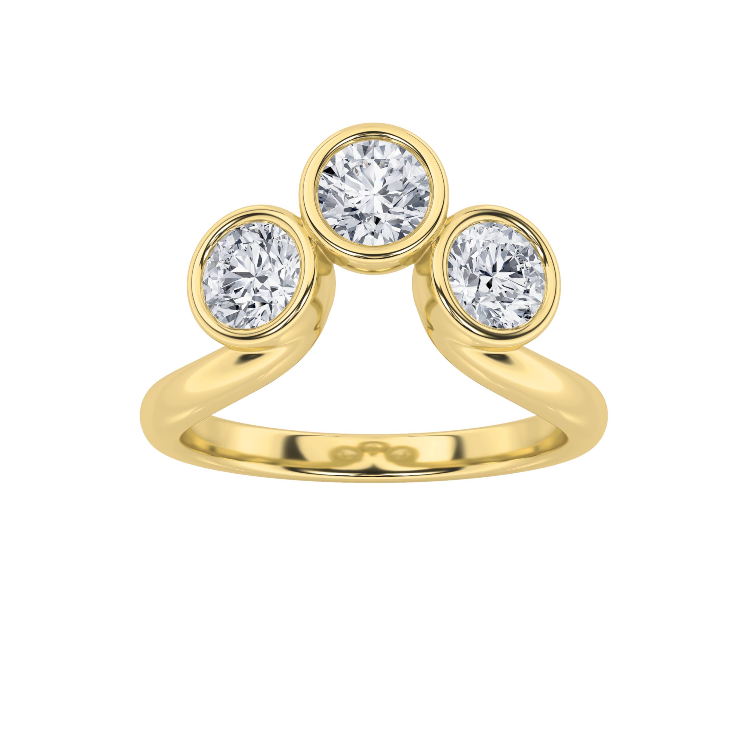 1.00 CT Round Diamond Ring in 14K Yellow Gold