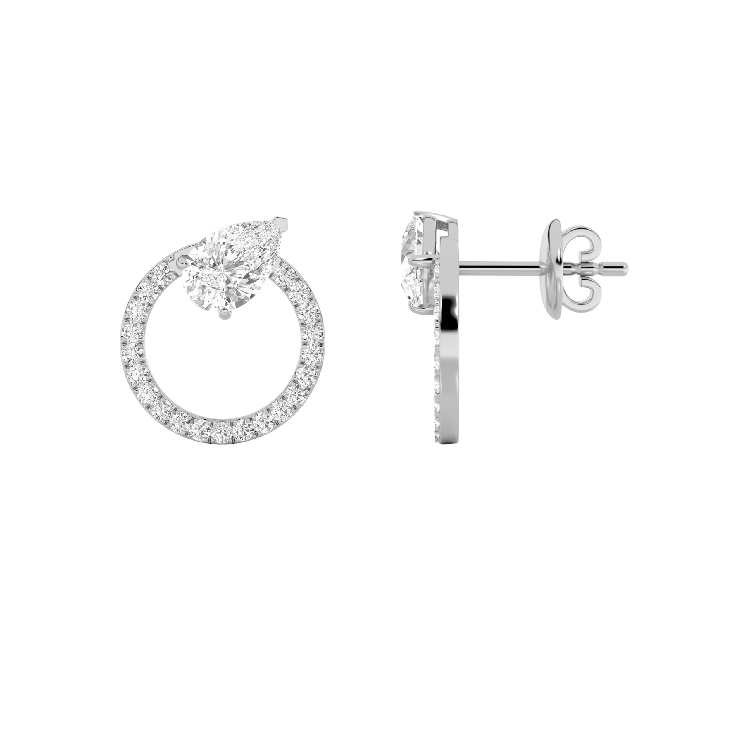 1.5Cttw Pear Shaped Lab Grown Diamond (F/VS) Dangle Fashion Earrings in 14K Gold